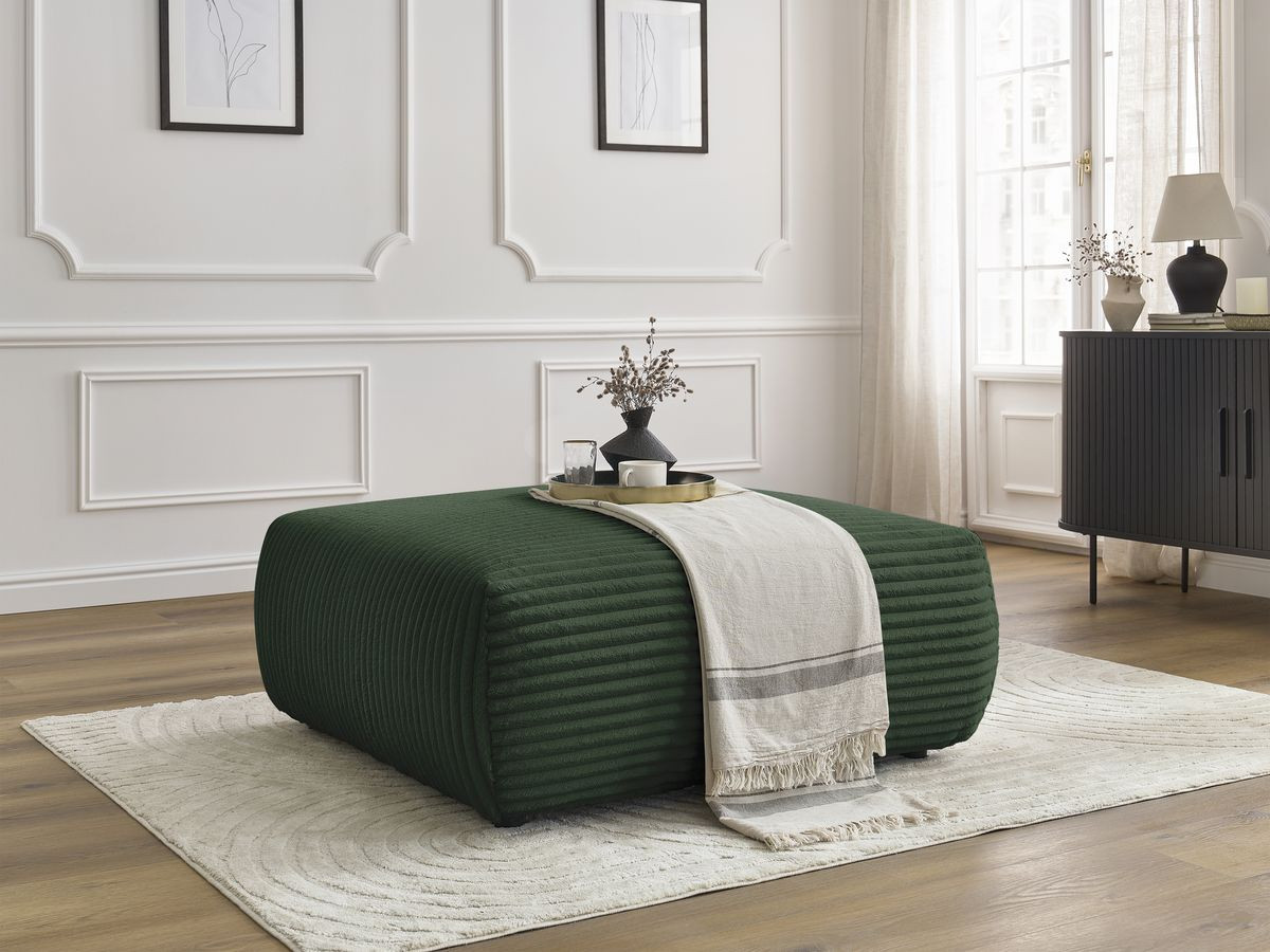 Bobochic Lucien Pouf Breitcord weich Grün