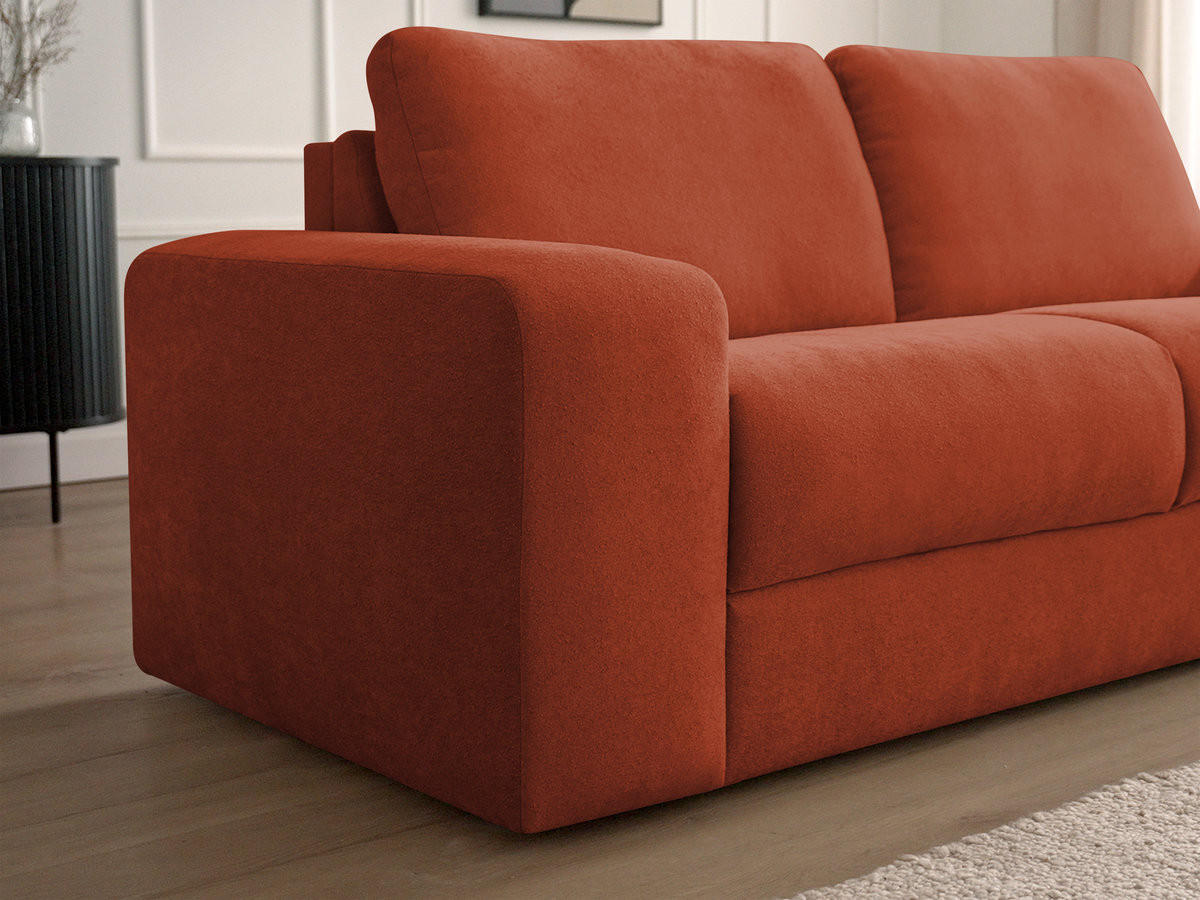 Bobochic Ibiza Schlafsofa 3-Sitzer Strukturstoff Orange, Liegefläche 140 × 196 cm