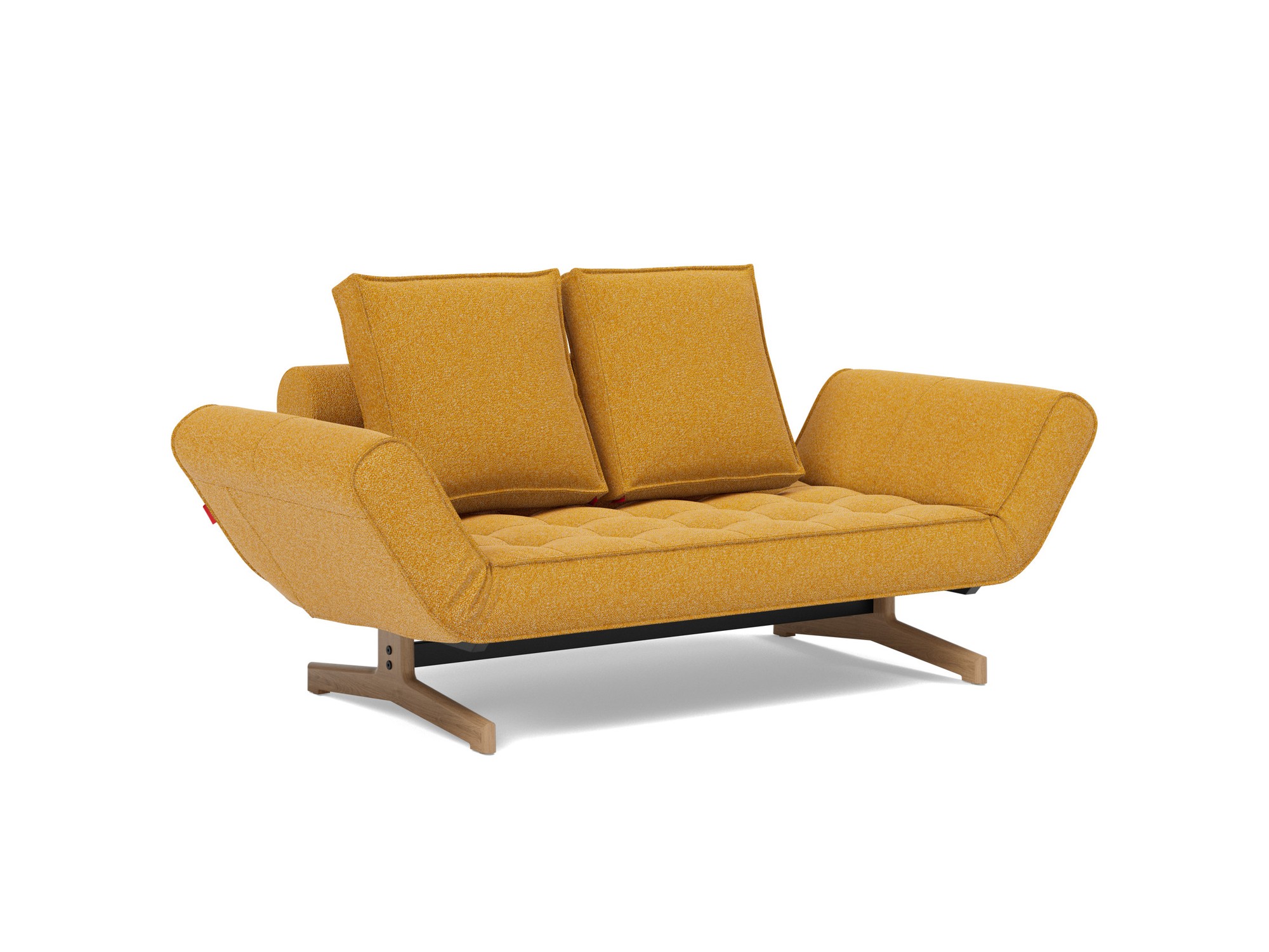 Tagesbett Ghia Boucle Skandi 536-Ochre Beine Eiche