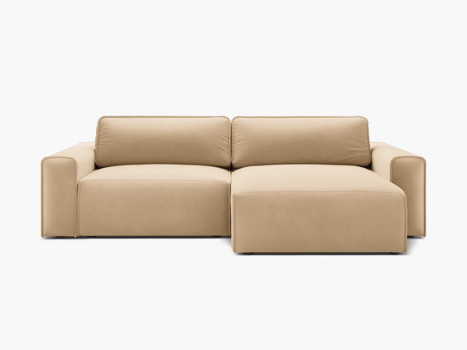 Micadoni Ecksofa Victor 3-Sitzer mit Schlaffunktion Rechts Samt Nude