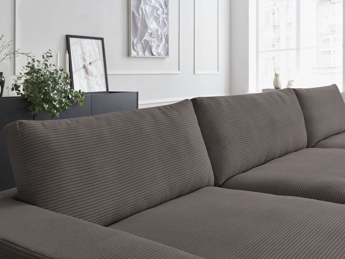 Bobochic Leonard Wohnlandschaft 349 × 159 cm Cordsamt Braun