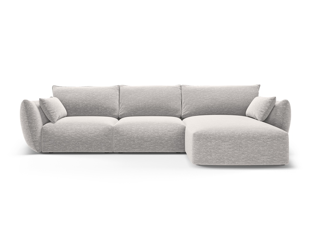 Cosmopolitan Design Ecksofa Matera 5-Sitzer Chenille Eden Silber Rechts