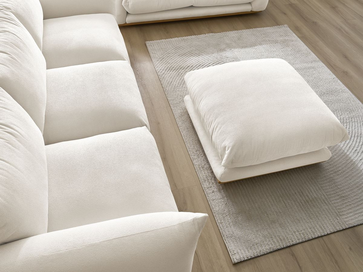 Bobochic Ernest Sofa 6-Sitzer mit Pouf Stoff Beige