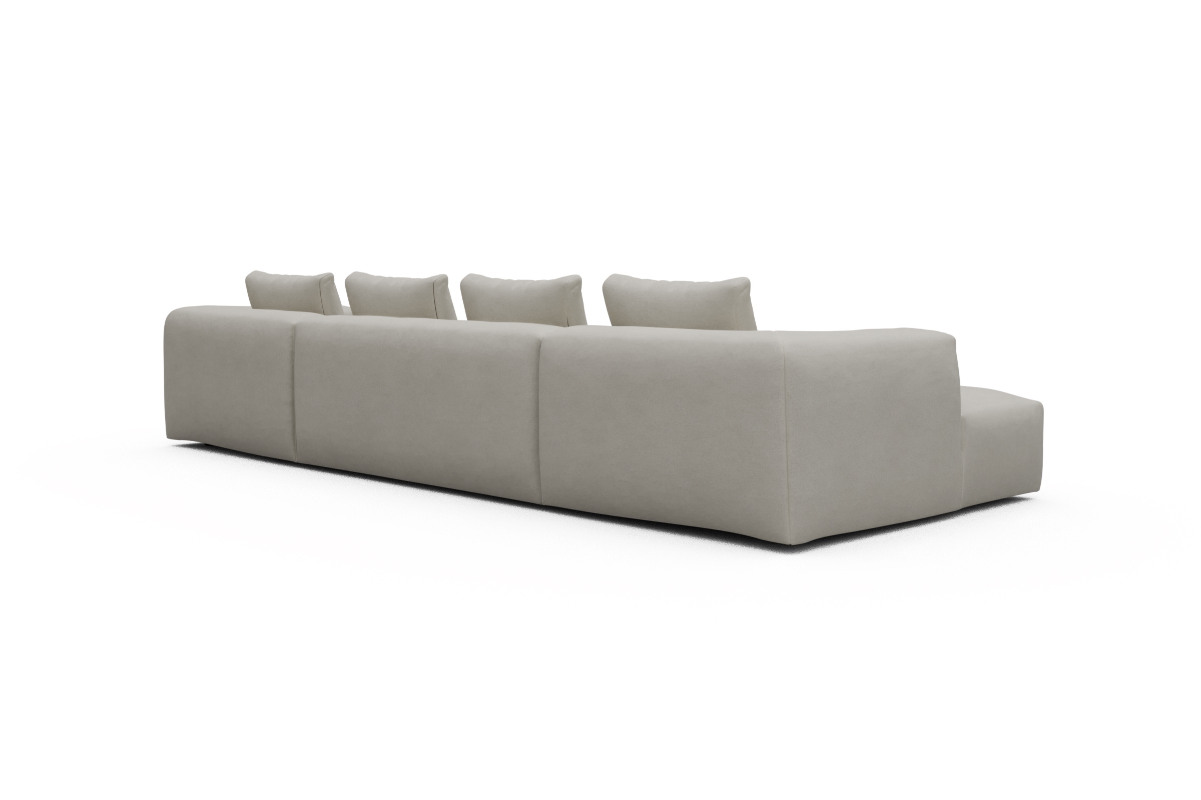 Wohnlandschaft Fred mit 2-Sitzer und Chaiselongue beidseitig Denari-Clean-Beige