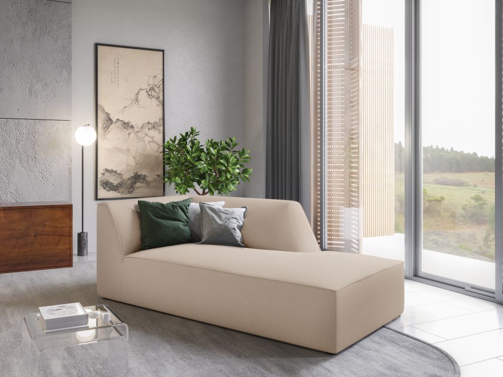 Cosmopolitan Design Chaiselongue Siena Strukturierter Stoff Ottawa Beige Rechts