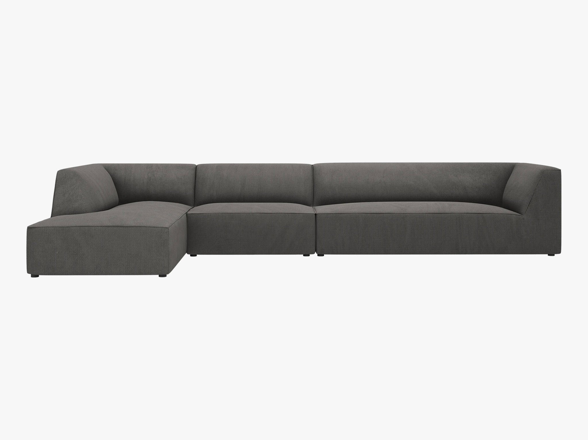 Micadoni Ecksofa Ruby 5-Sitzer Links Kord Scala Dunkelgrau moebelfaktor