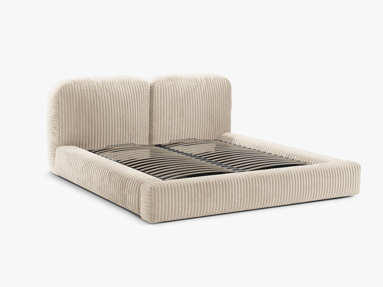 Micadoni Stauraumbett mit Kopfteil Martina Kord Tilia Helles Beige 200x200