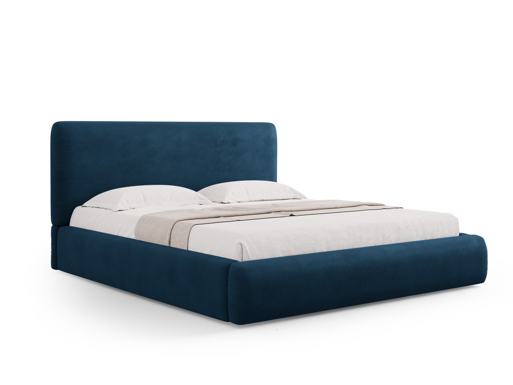 Cosmopolitan Design Stauraumbett mit Kopfteil Colonel 160x200 Chenille Rebel Königsblau