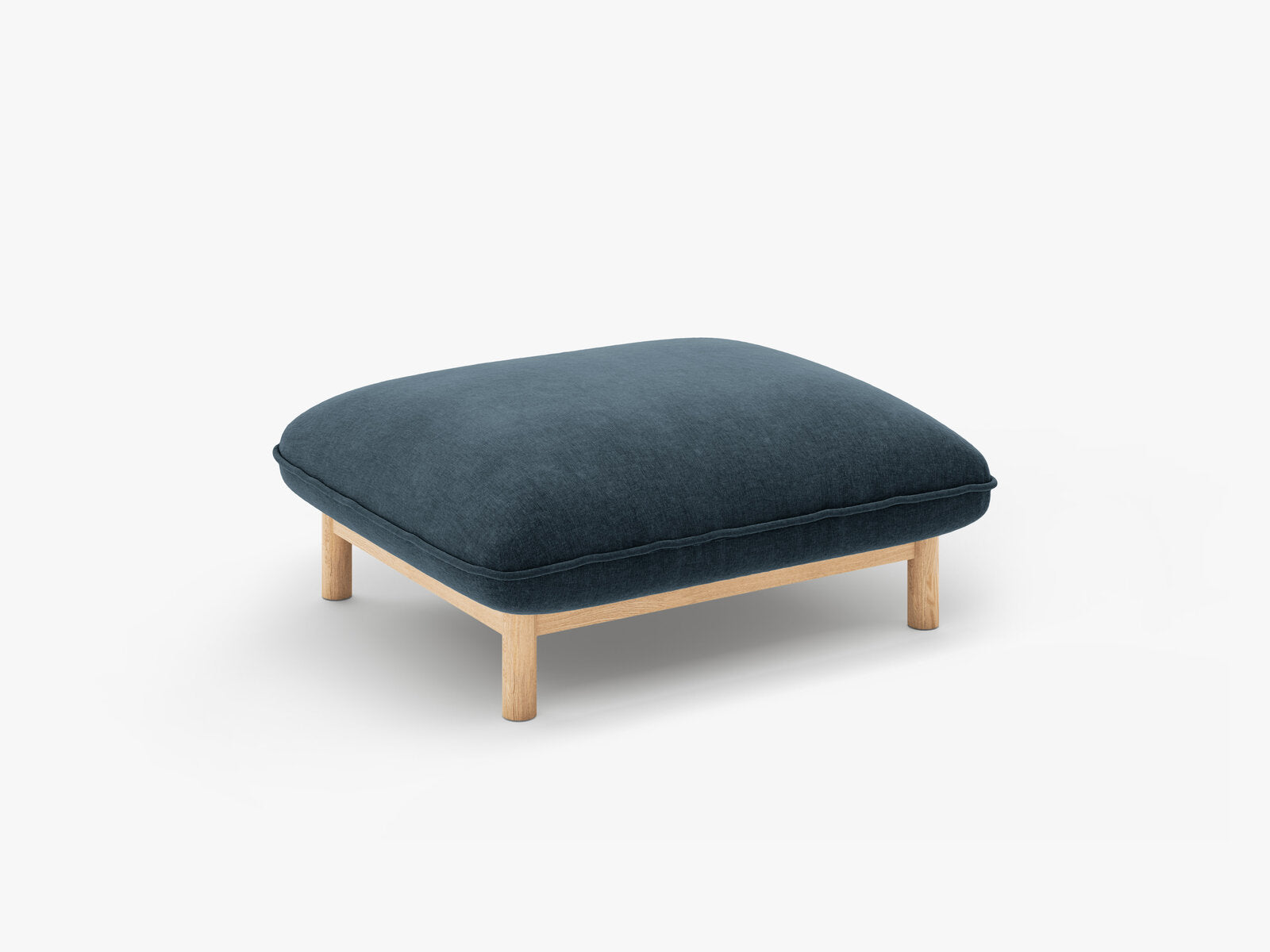 Micadoni Ada Pouf klein Strukturierter Stoff Wind Marineblau