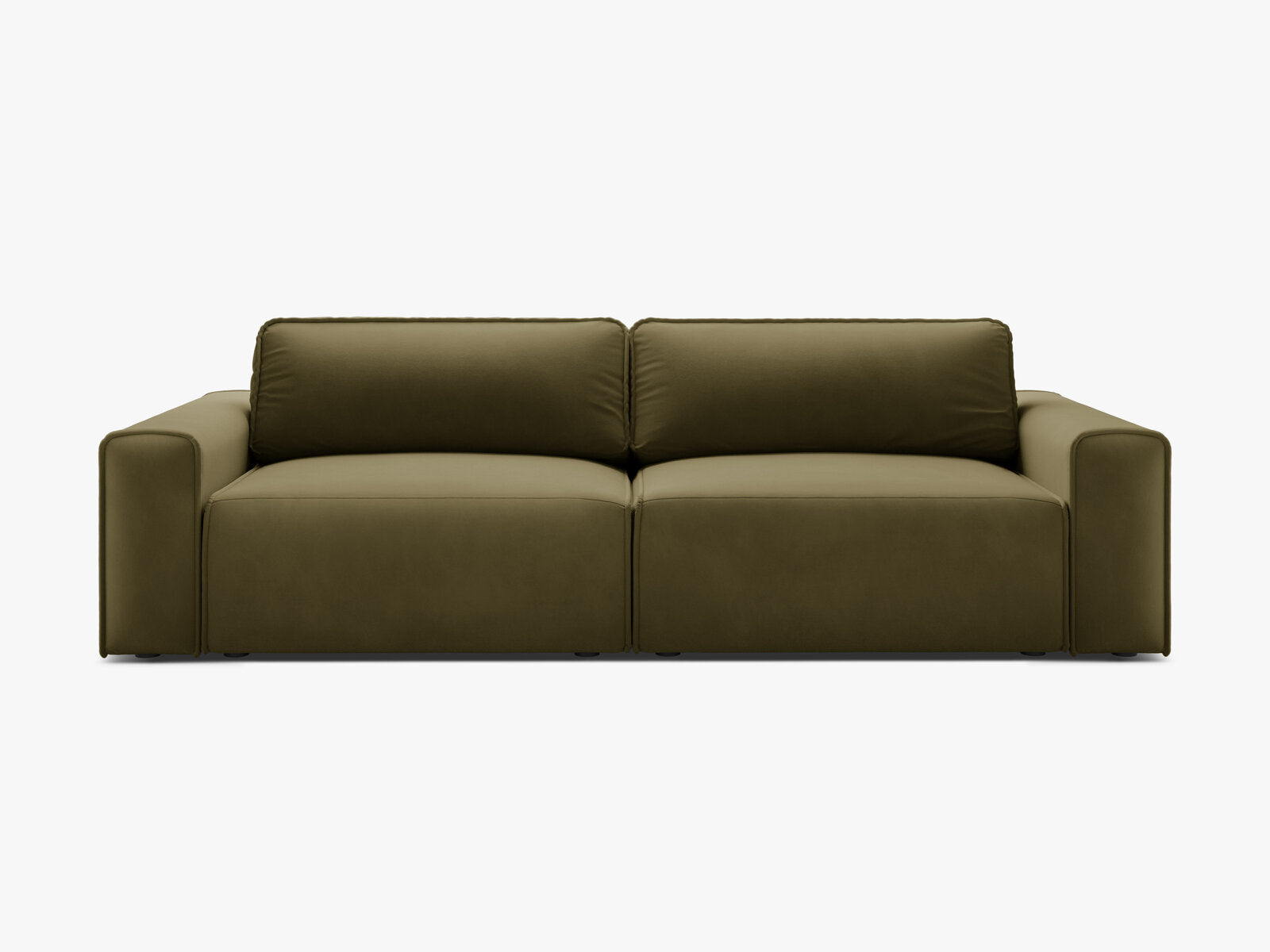Micadoni Sofa Victor 3-Sitzer mit Schlaffunktion Samt Moßgrün Melange