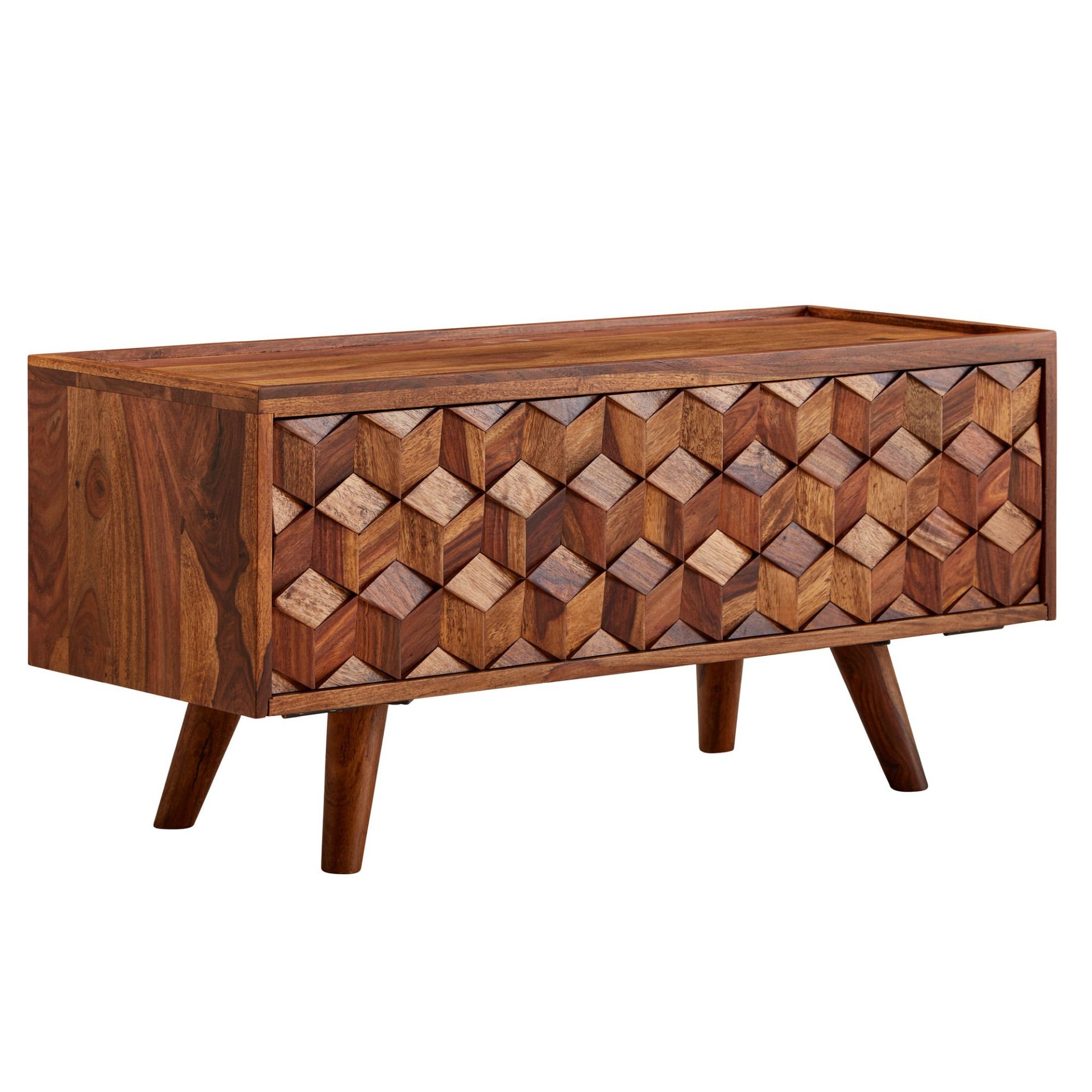 TV-Board Dorotea Massivholz Dunkelbraun 92 × 35 × 44 cm