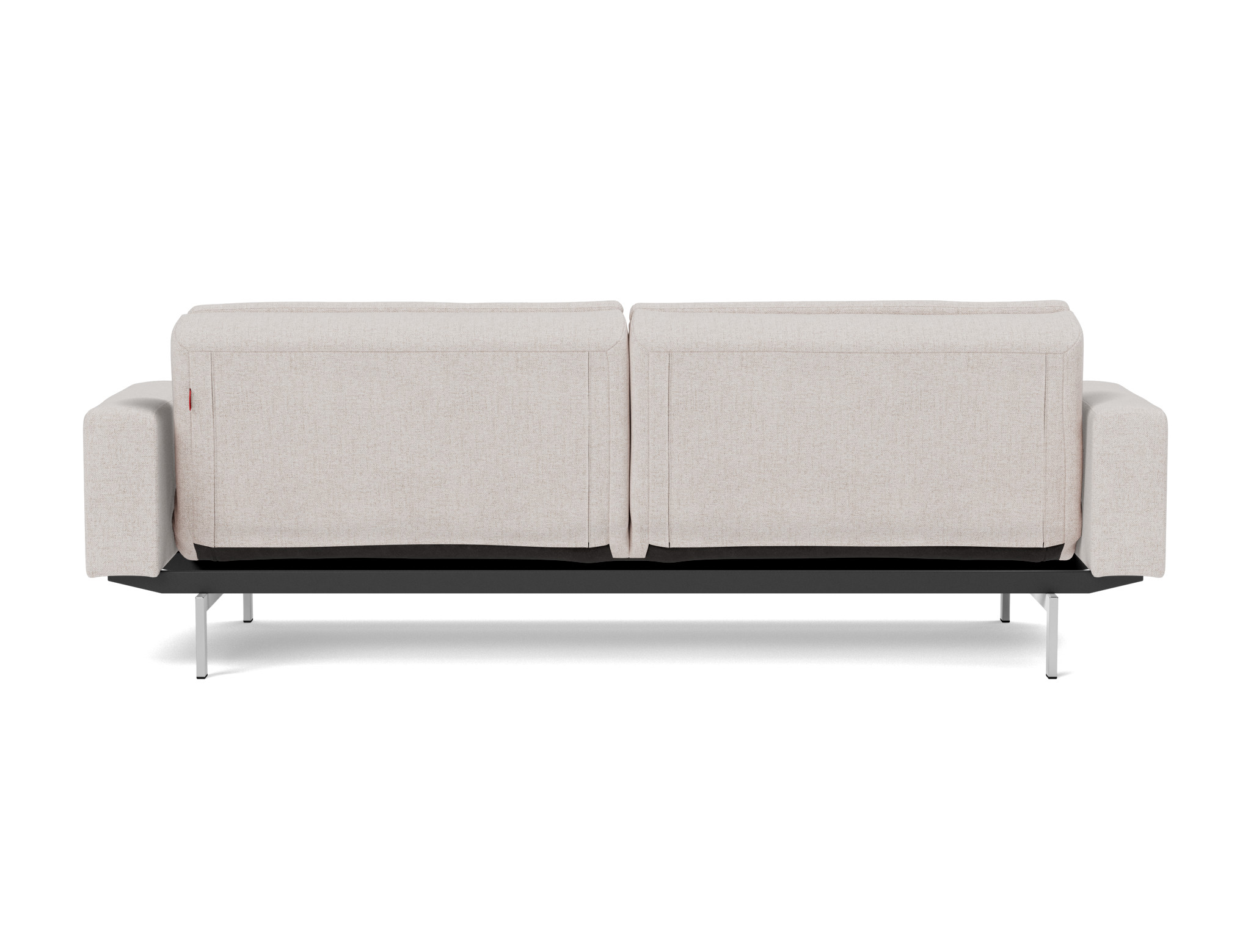 Schlafsofa Dublexo mit Armlehnen Strukturierter Stoff Weda 300-Weda-Sand Beine Chrom