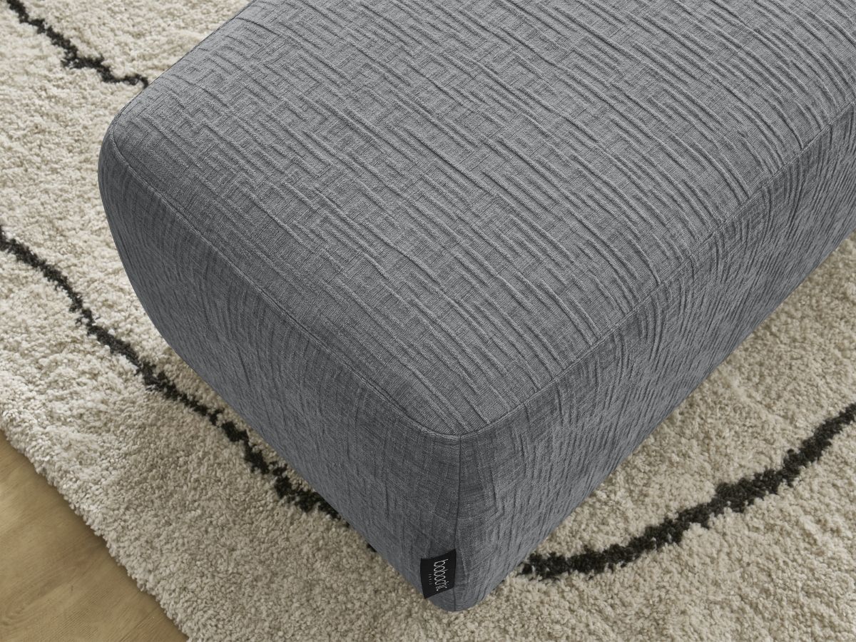 Bobochic Atilla Pouf Strukturstoff Dunkelgrau