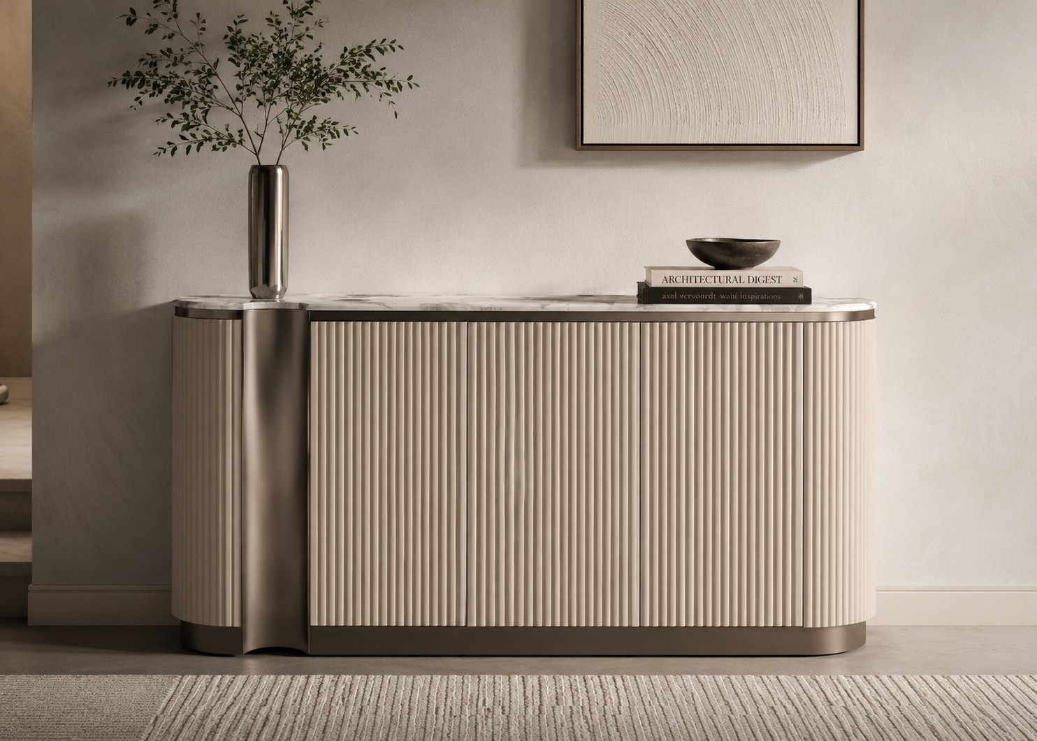 Livin Hill Sideboard Stilig 158 cm Weiß/Grau