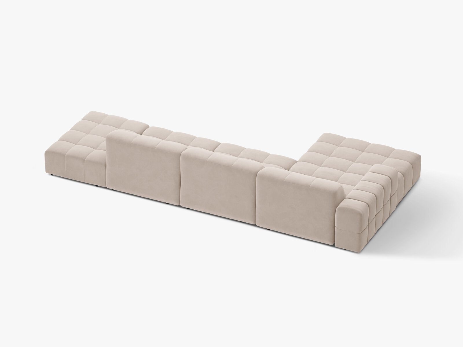 Micadoni Ecksofa Jennifer 5-Sitzer Samt Venus Helles Beige Links