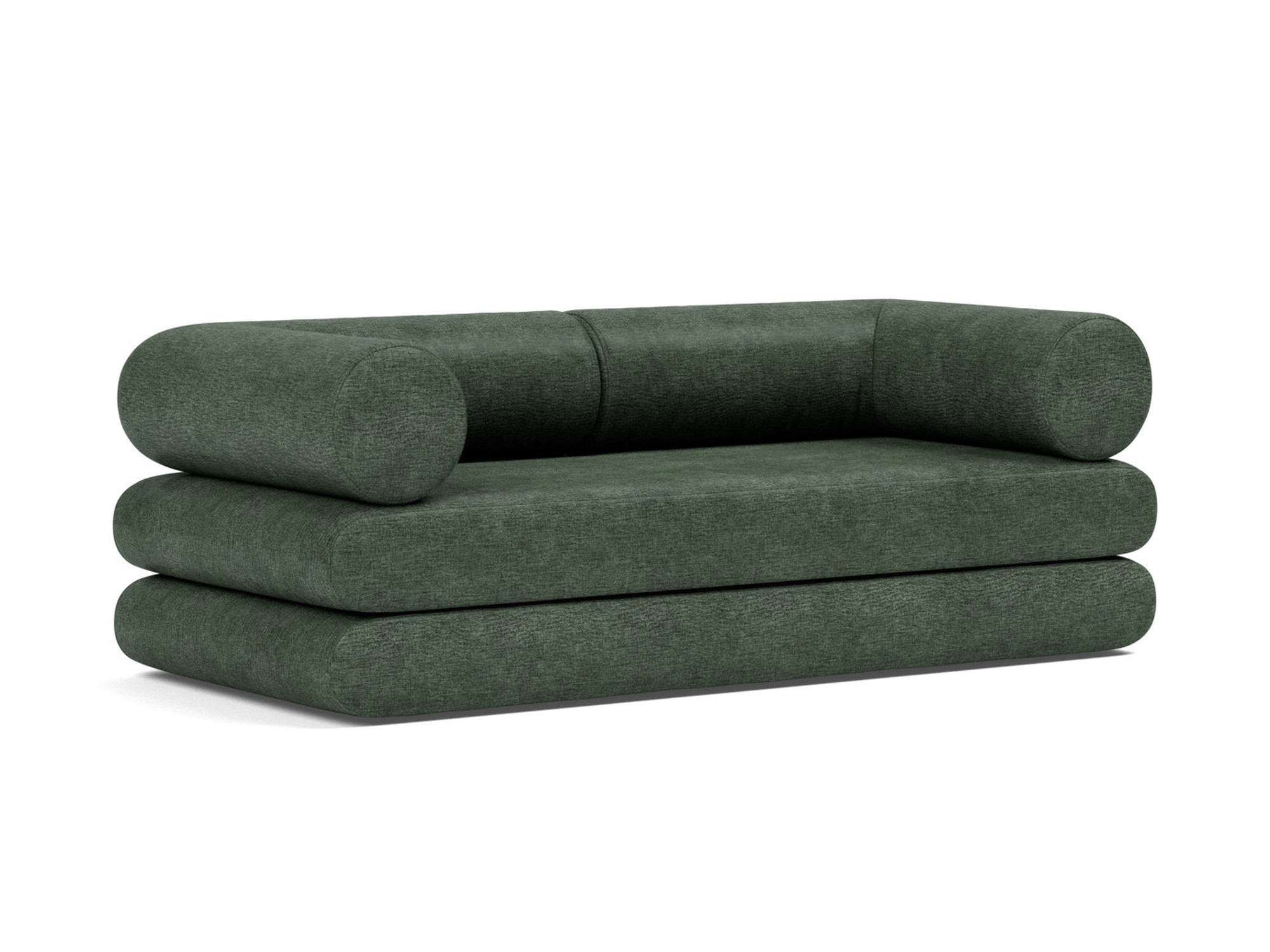 Tagesbett Circlus mit L-förmigen Armlehnen Flachgewebe Avella 281-Pine-Green