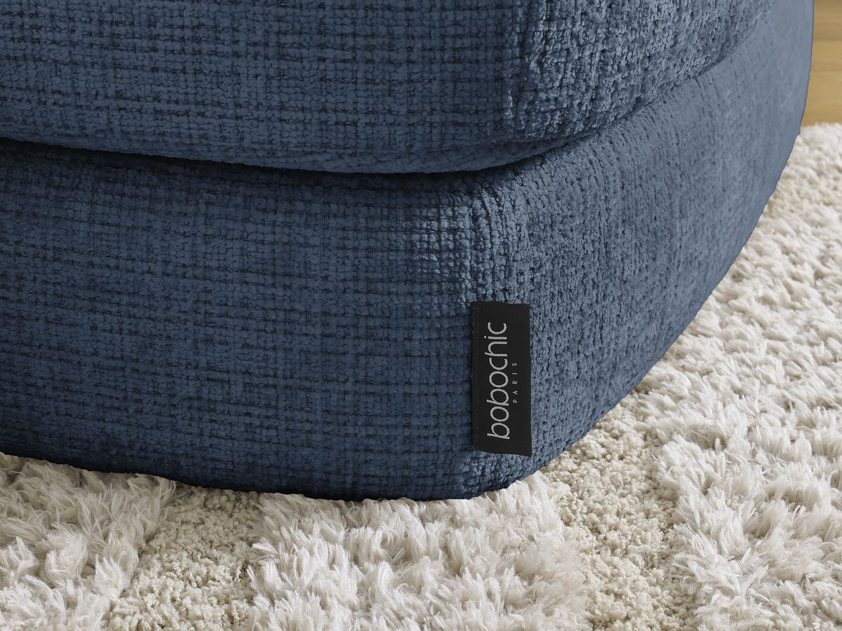 Bobochic Leonore Ecksofa Strukturstoff Dunkelblau Ecke rechts