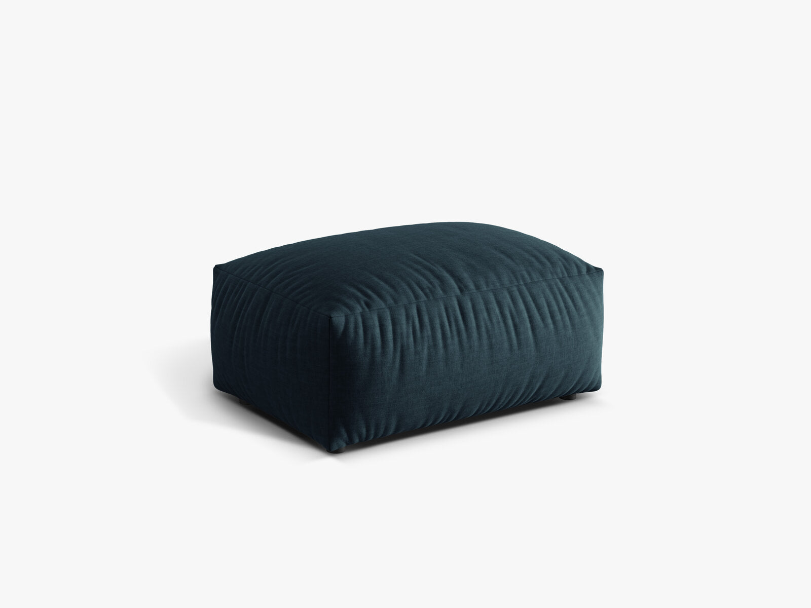 Micadoni Hocker Martina 1-Sitzer Strukturierter Stoff Boston Jeansblau