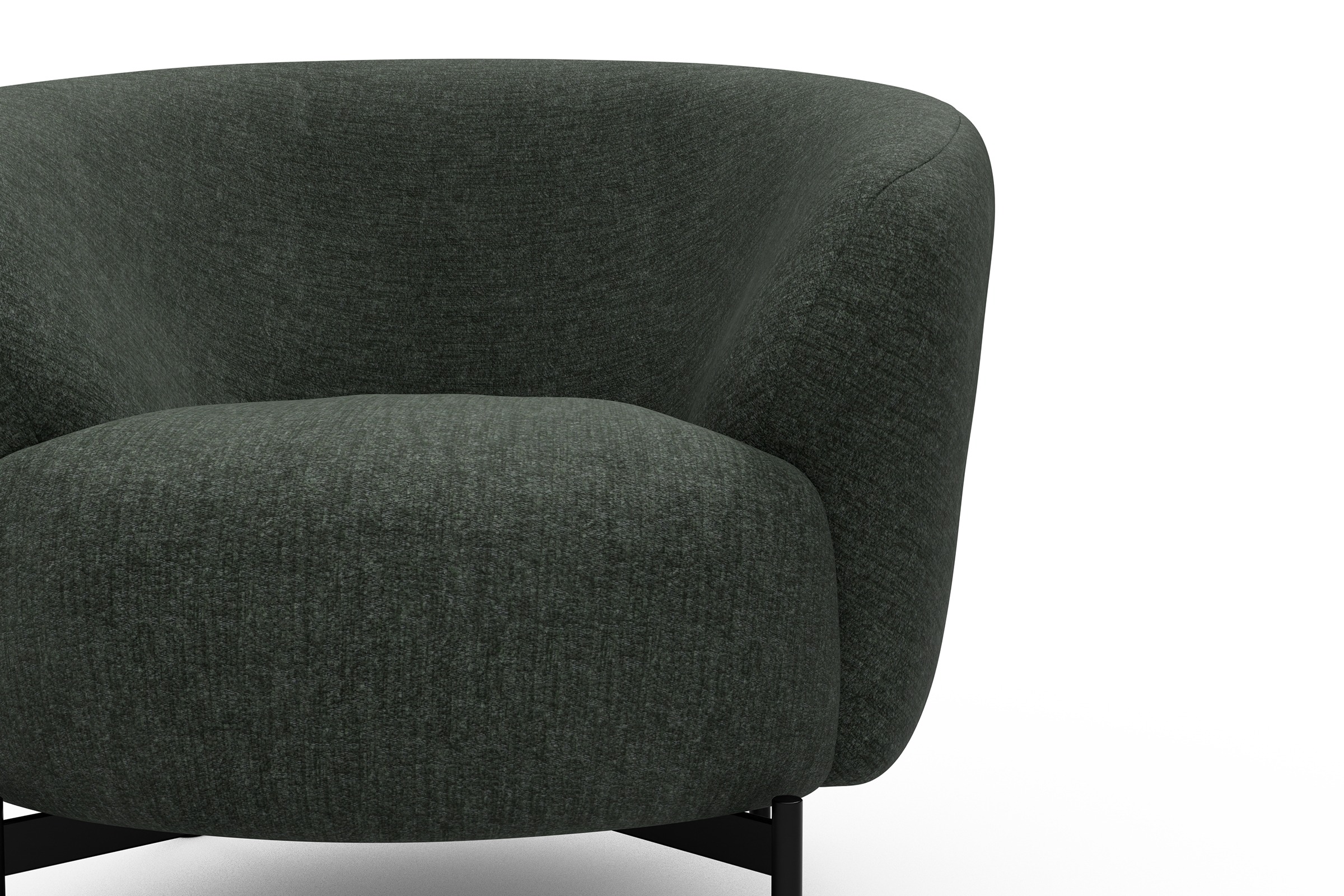 Sessel Ronda X-Metallgestell Schwarz Aivi-Pine-Green