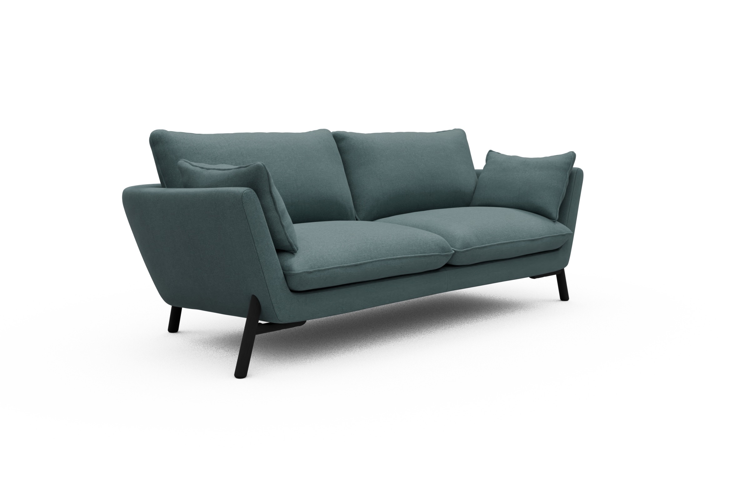 Sofa Emil 3-Sitzer Beinfarbe Eiche Schwarz Satya-Niagara