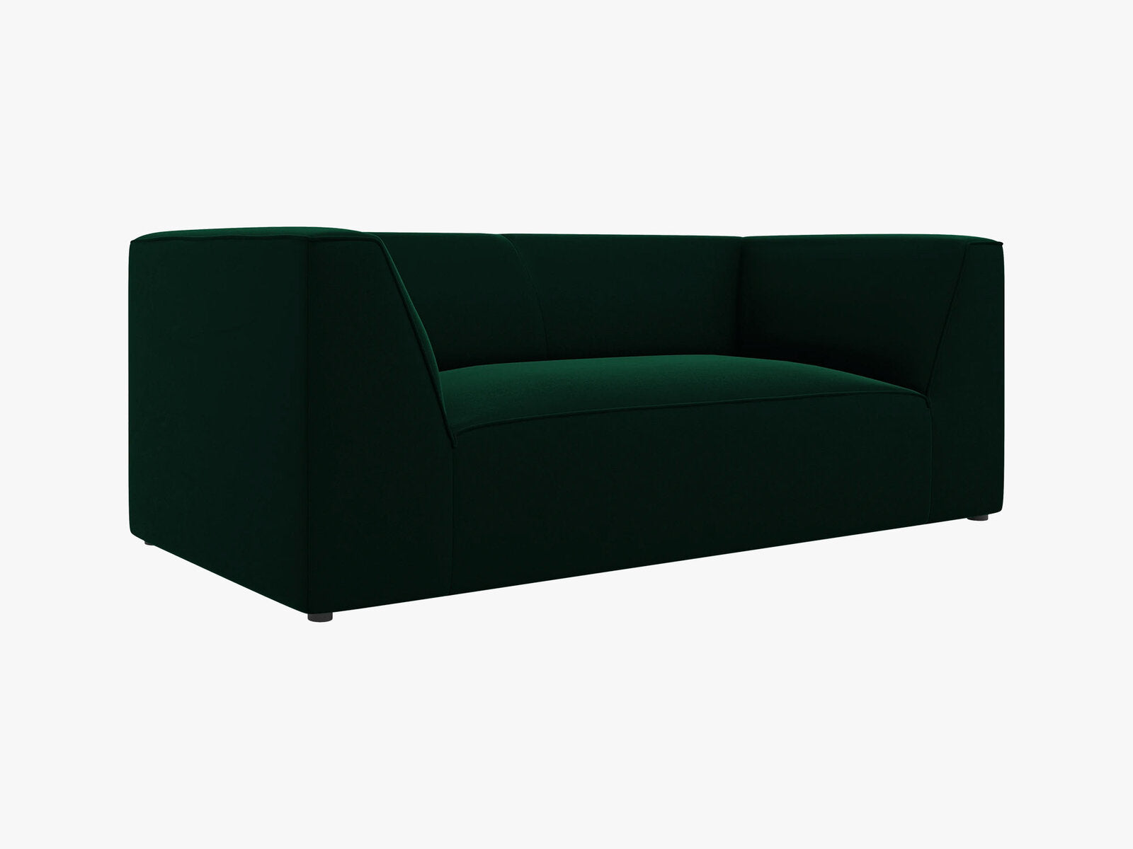 Micadoni Sofa Ruby 2-Sitzer Samt Salvador Flaschengrün