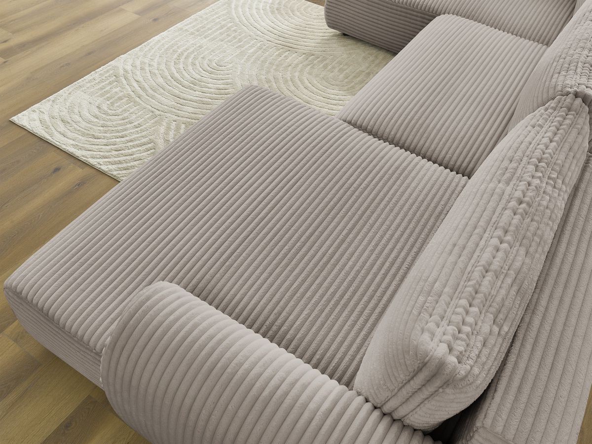 Bobochic Lucien Wohnlandschaft Breitcord weich Taupe Ecke rechts
