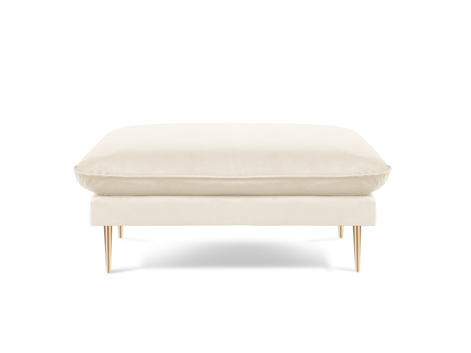 Cosmopolitan Design Pouf Vienna Samt Bluvel Helles Beige Beine Gold