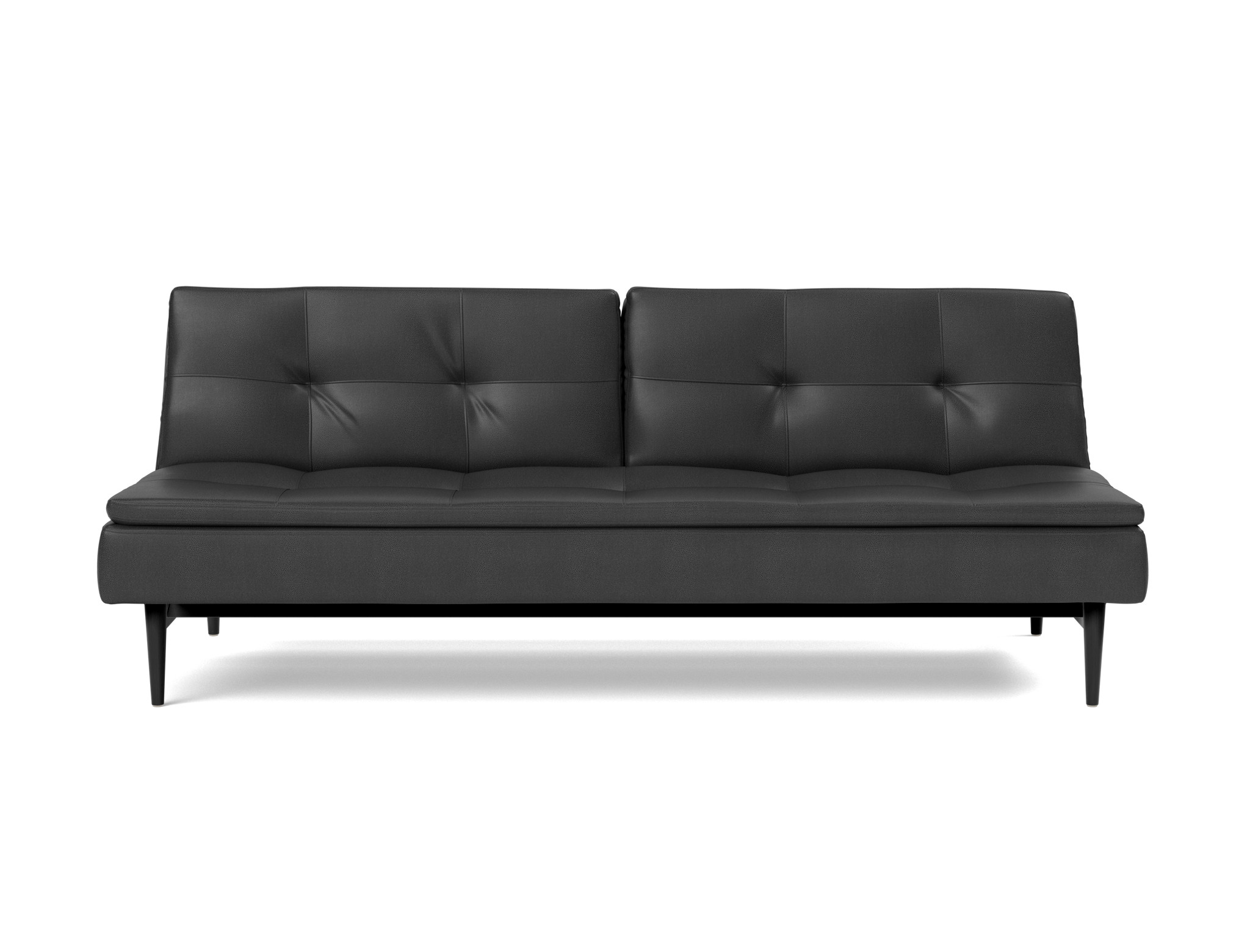 Schlafsofa Dublexo Lederoptik Faunal 550-Black Beine Styletto Eiche schwarz