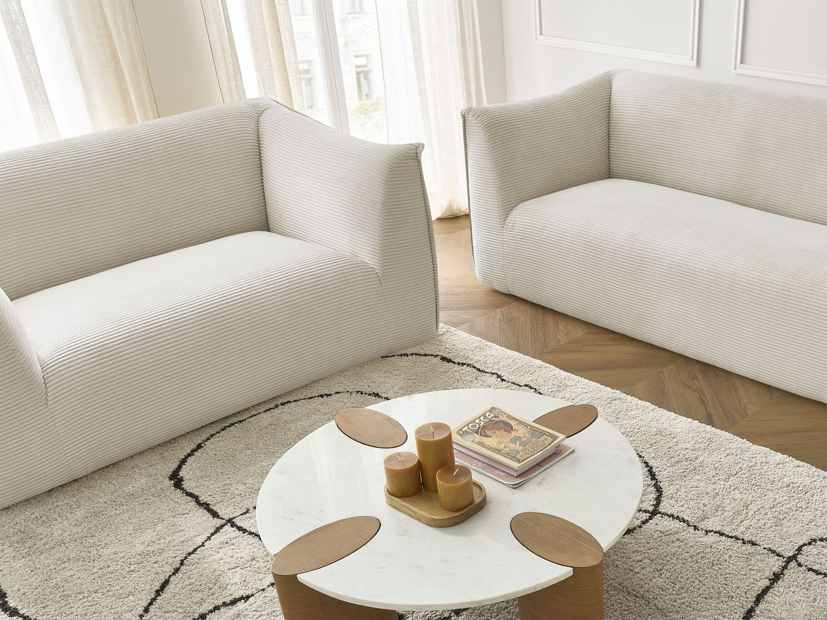 Bobochic Giorgia Sofa 5-Sitzer 412 × 100 cm Cordsamt Beige