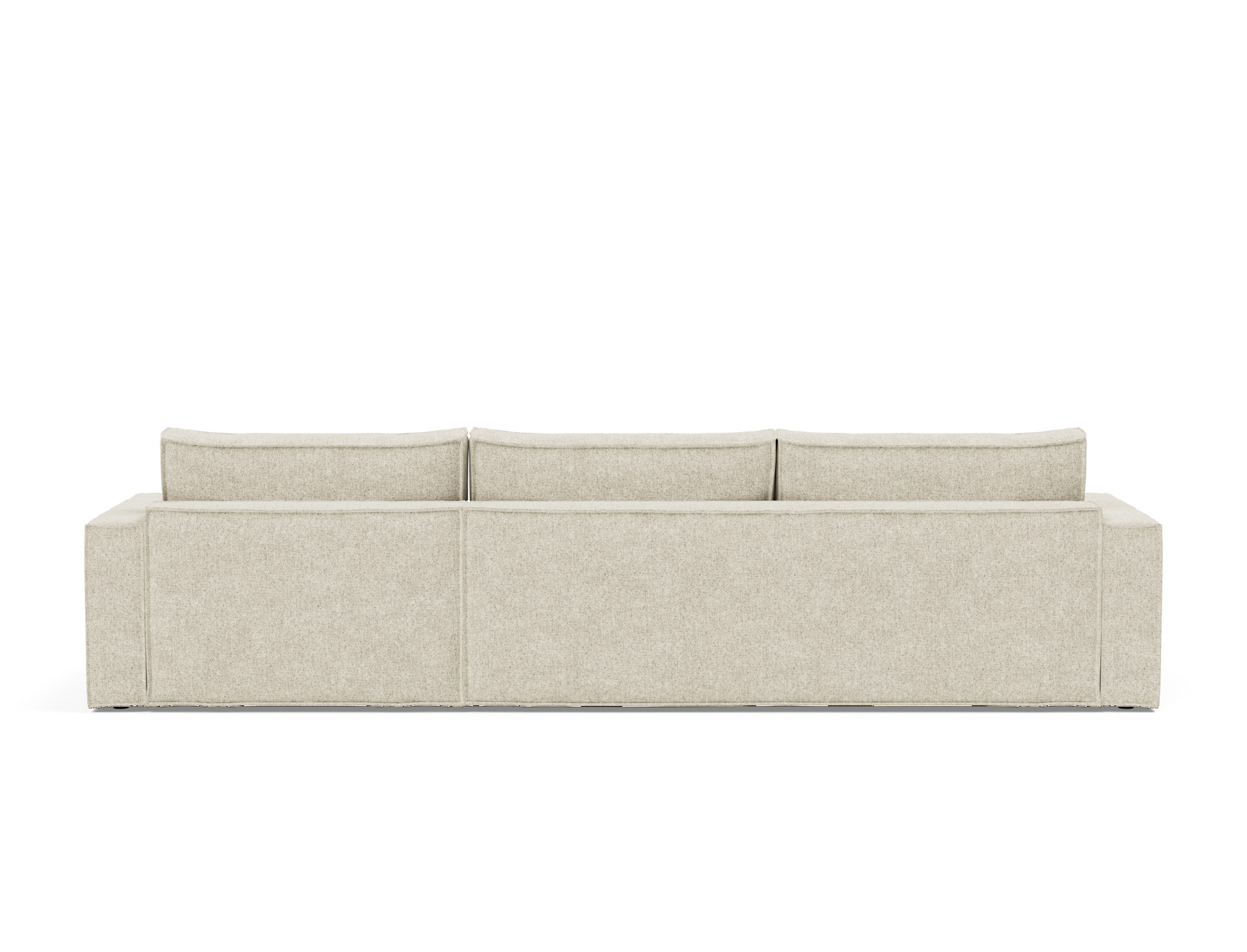 Schlafsofa Newilla mit Chaiselongue Strukturierter Stoff Taura 357-Off-White