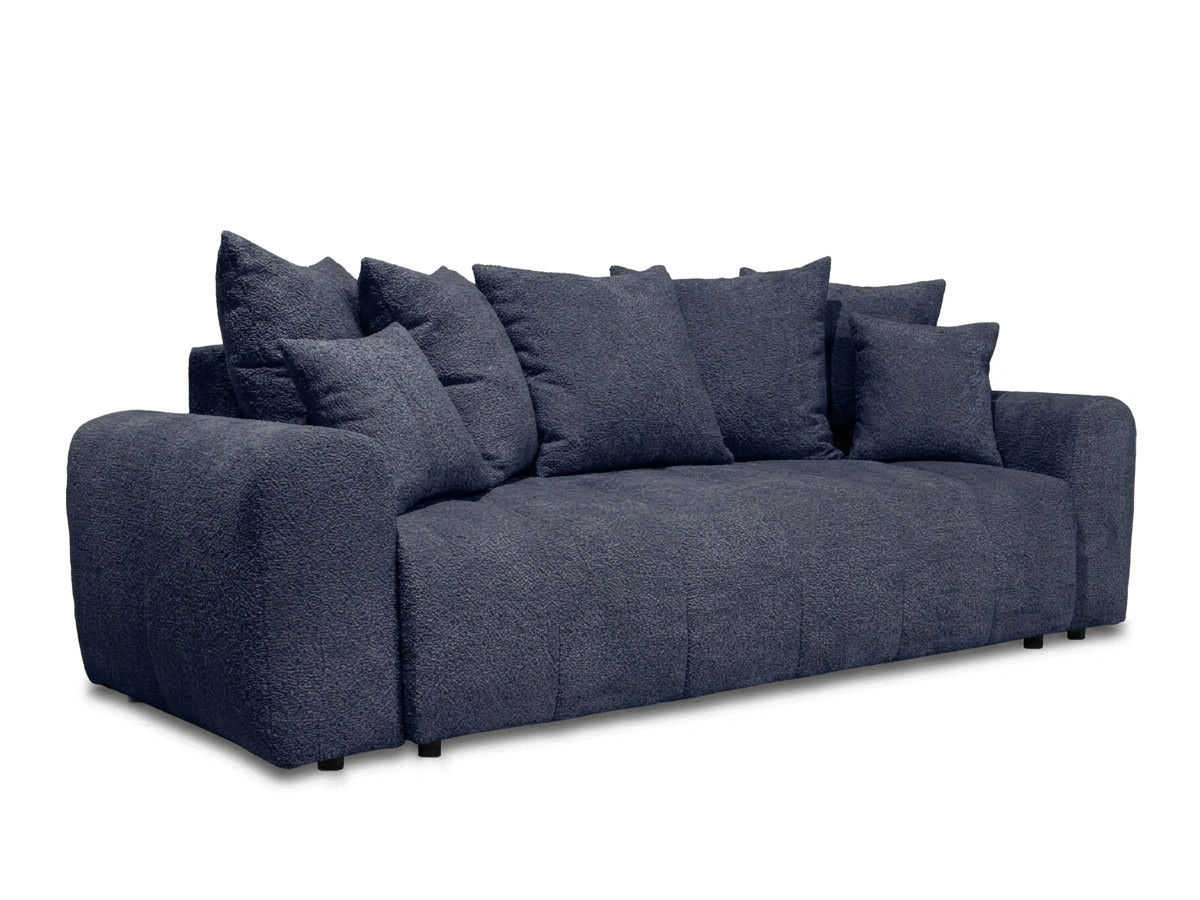Bobochic Roxelane Schlafsofa 3-Sitzer mit Bettkasten Bouclé-Stoff Dunkelblau