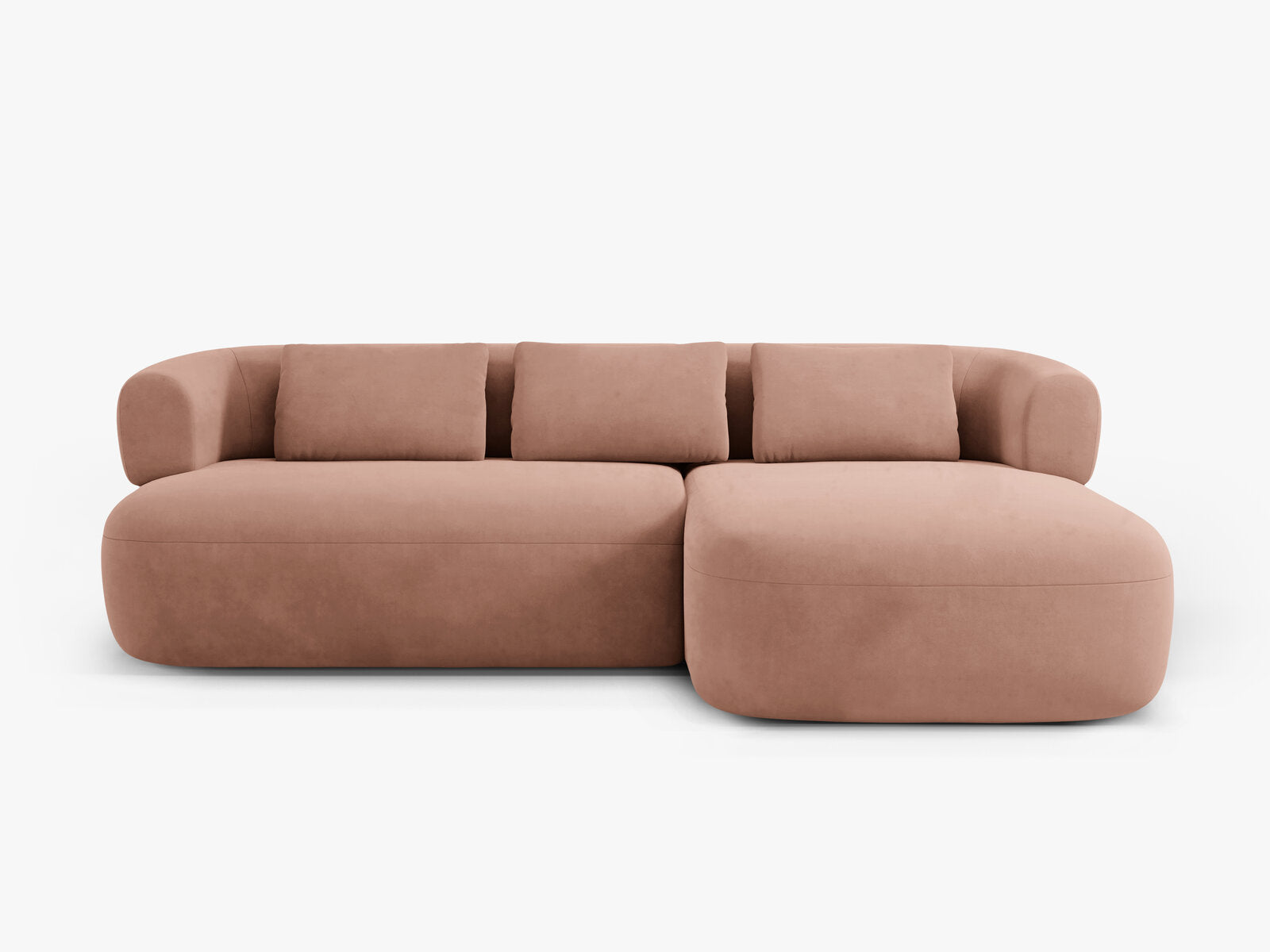 Micadoni 5-Sitzer Ecksofa Jenny Rechts Samt Salvador Rosa