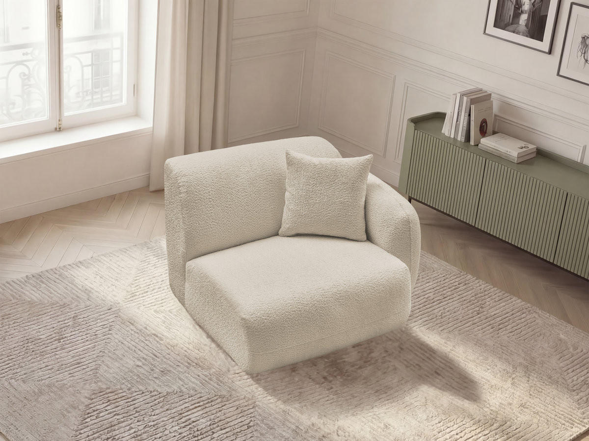 Bobochic Anda Sofamodul 1-Sitzer 104 × 103 cm Chenille Beige Ecke rechts