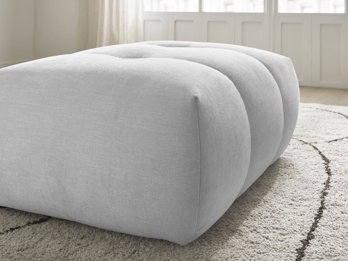 Bobochic Fuji Pouf Stoff Hellgrau