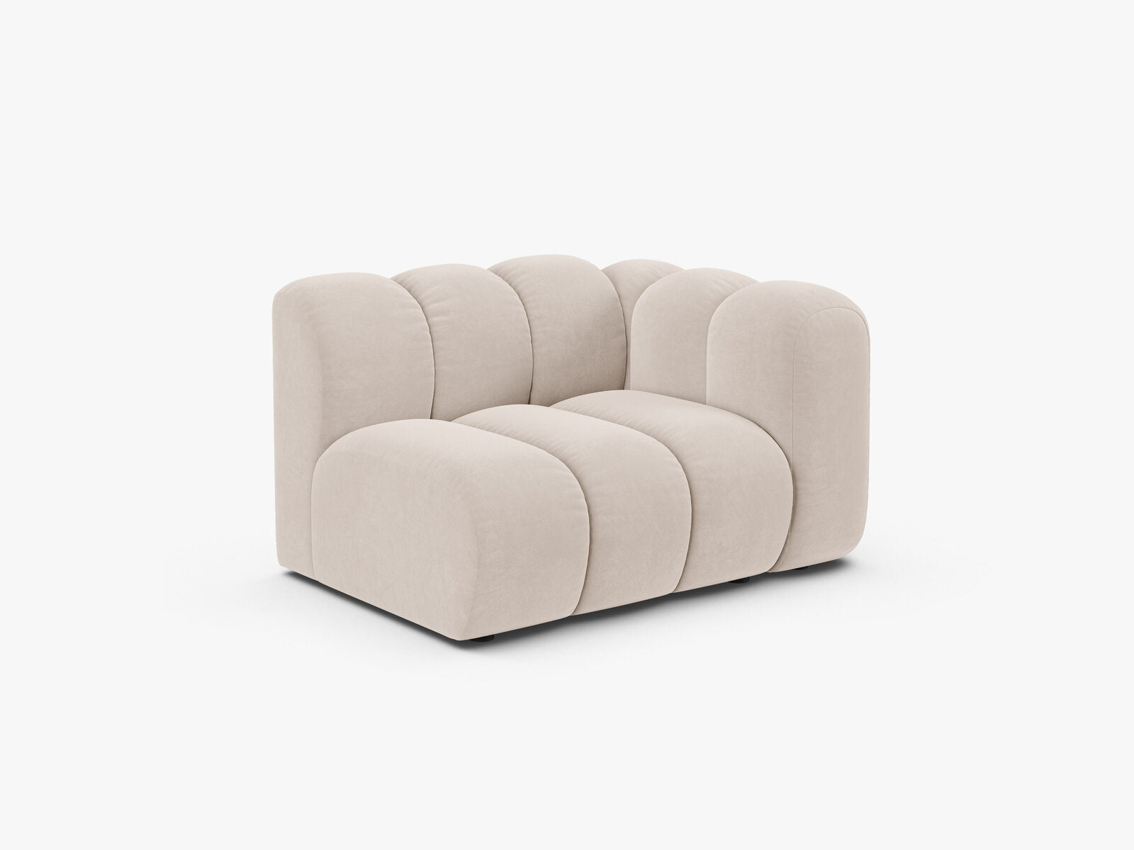 Micadoni Modul Lupine 1-Sitzer Samt Venus Helles Beige Rechts