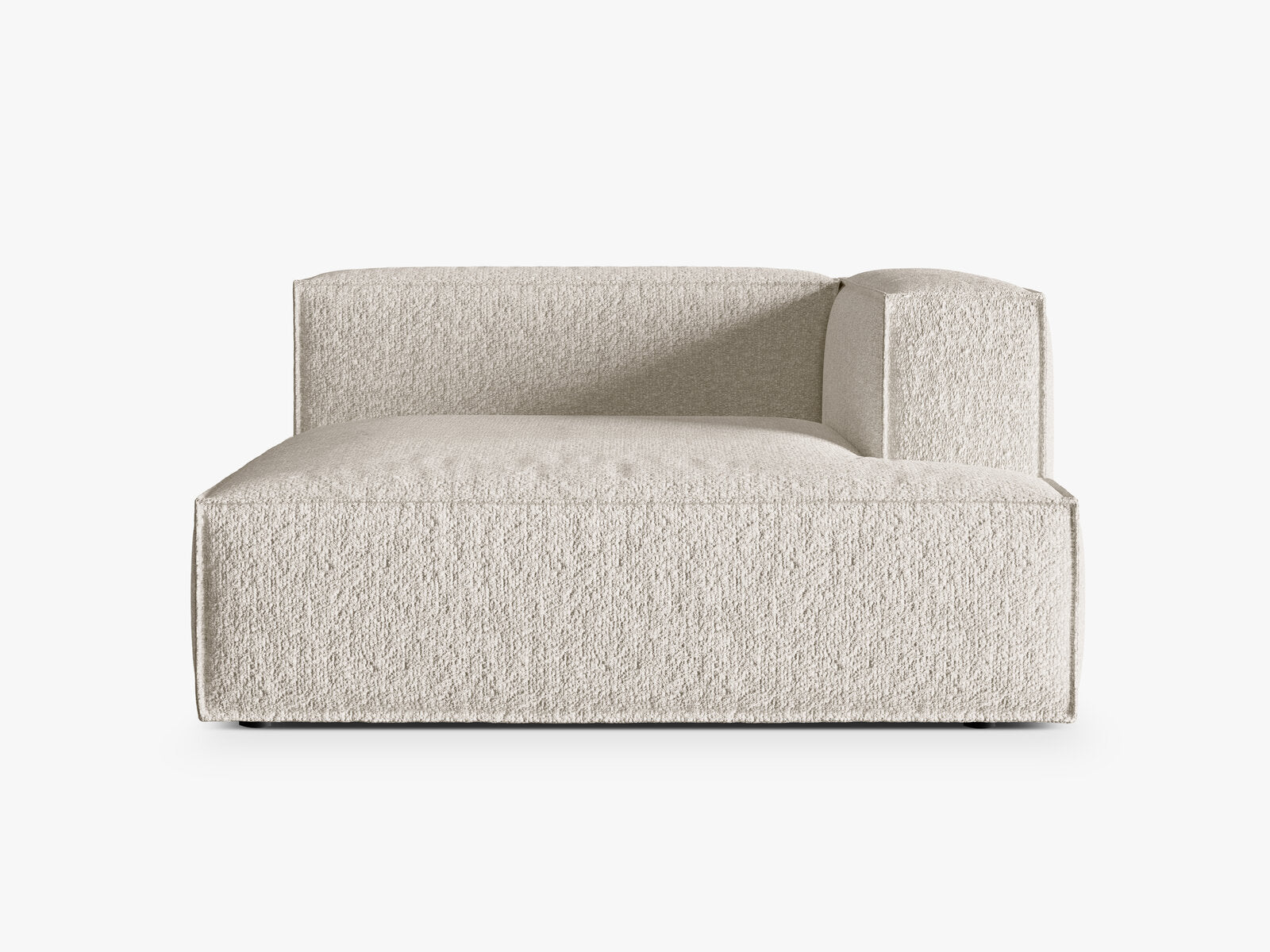Micadoni Recamiere Nuria Groß 1-Sitzer Rechts Boucle Beige