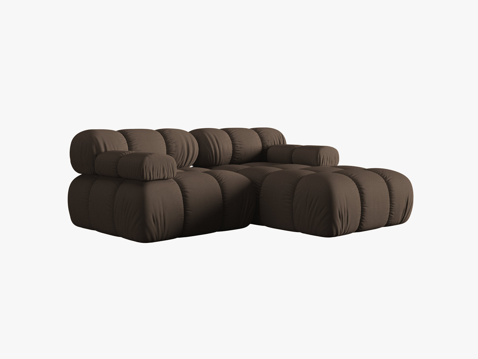 Micadoni Modulares Ecksofa Bellis 3-Sitzer Rechts 3D-Stoff Sonic Braun