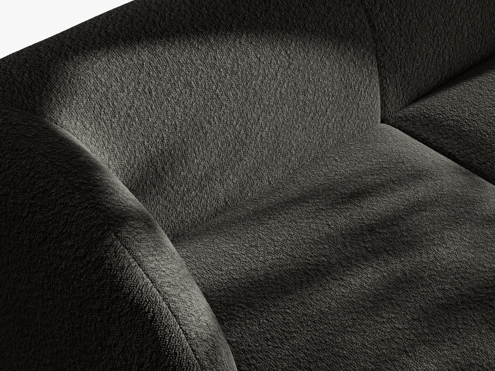 Micadoni Ecksofa Miley 4-Sitzer Links Boucle Baloo Braun