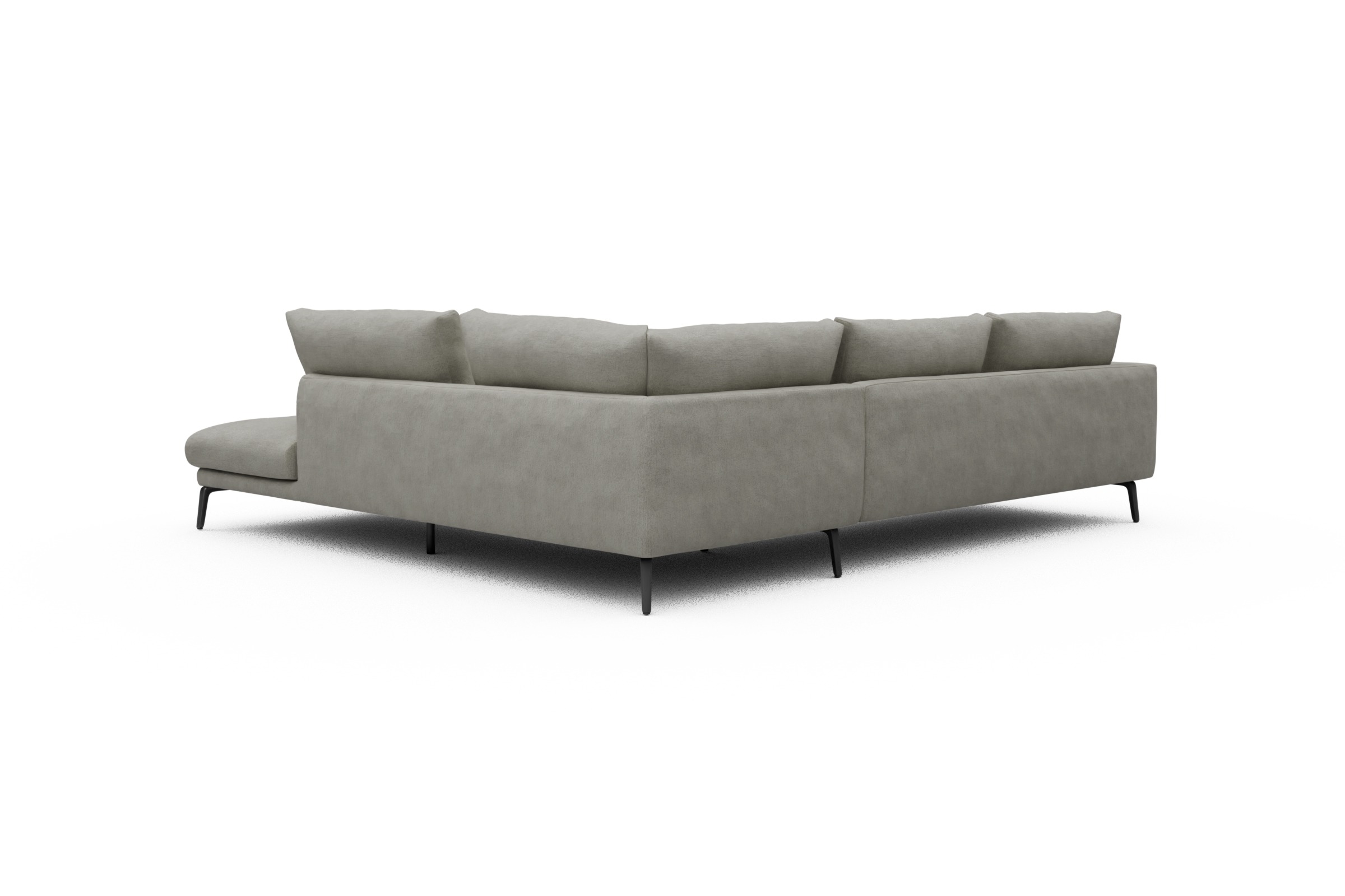 Ecksofa Karl Relax-Ecke rechts mit 2,5-Sitzer Carreno-Moon-Stone-White