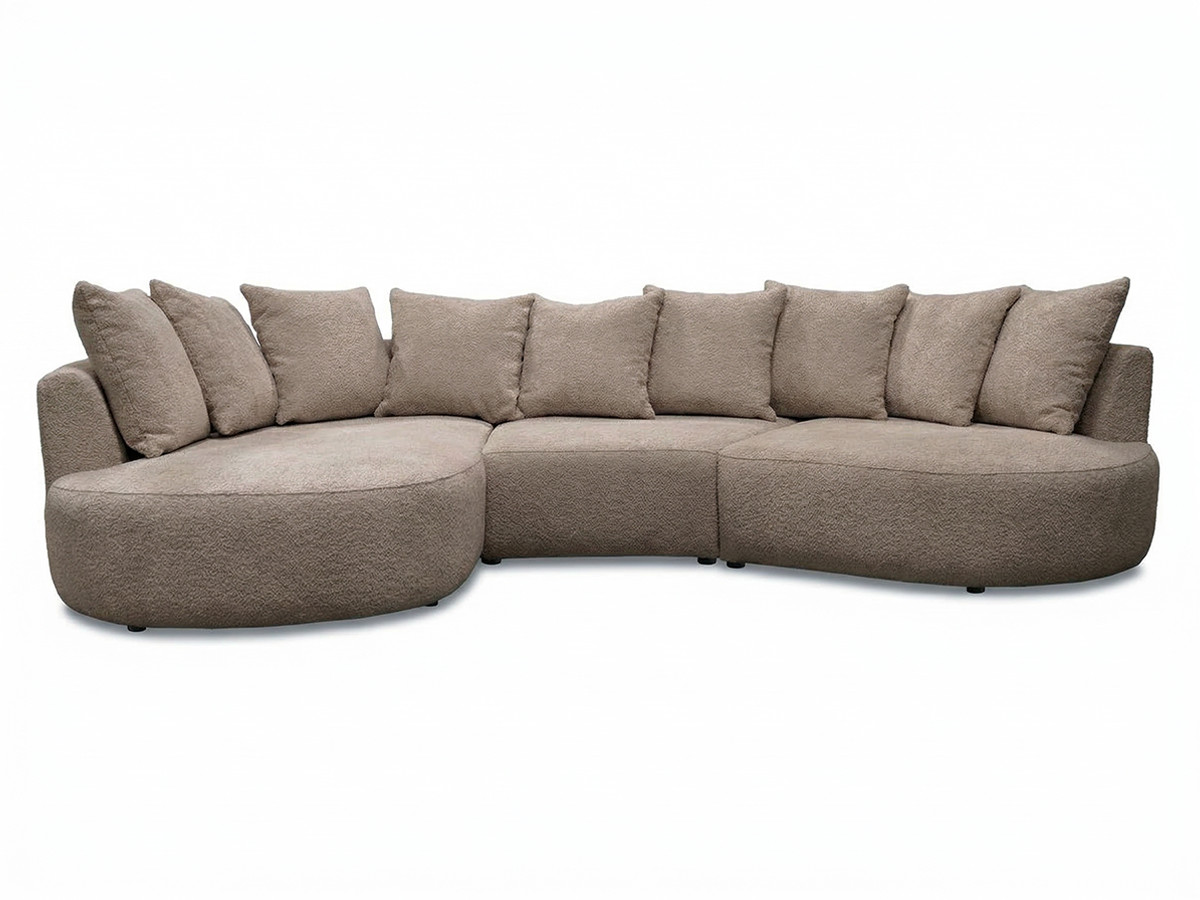 Bobochic Calypso Ecksofa Bouclé-Stoff Taupe Ecke links
