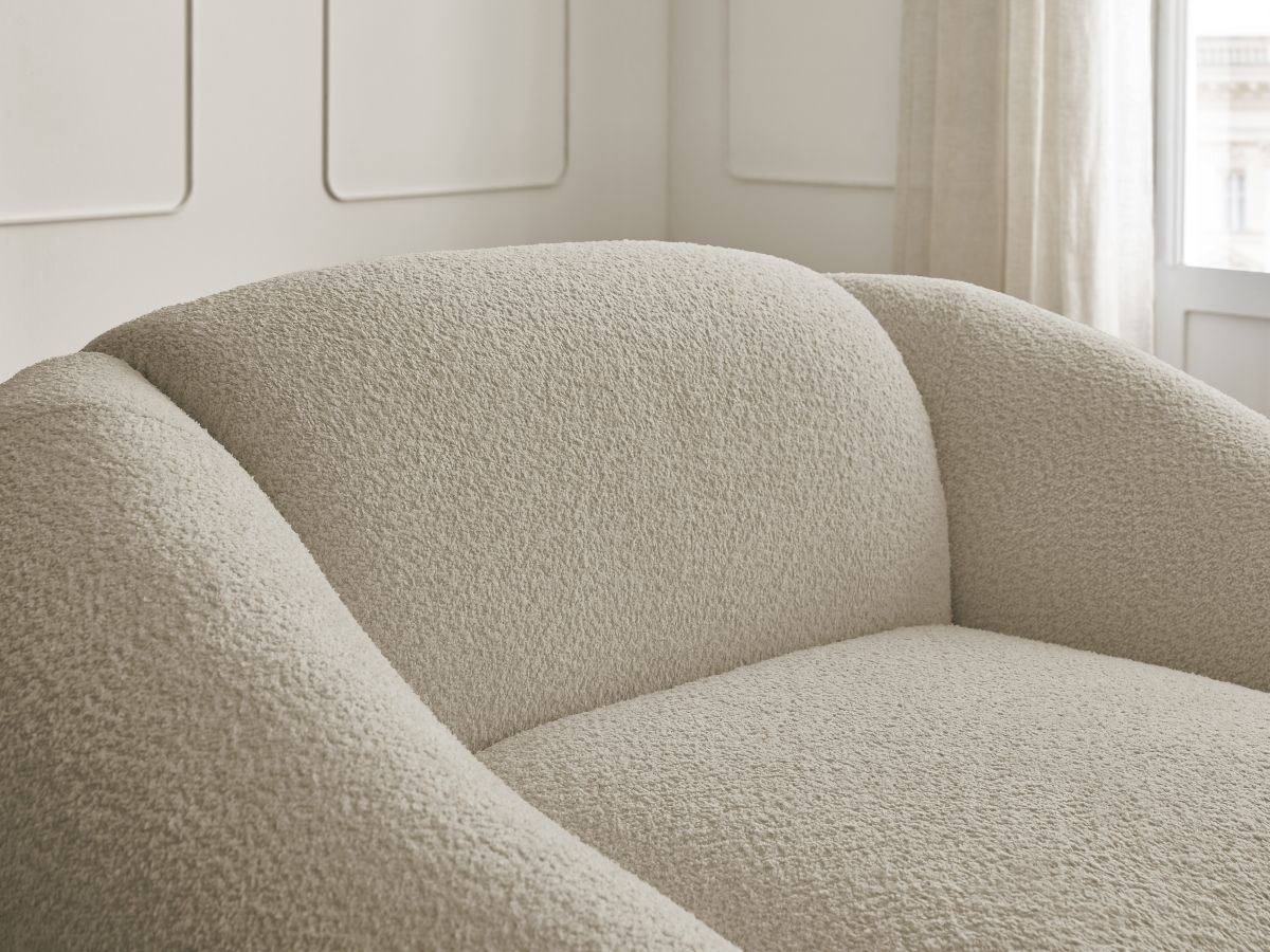Bobochic Tina Sessel Bouclé-Stoff Beige