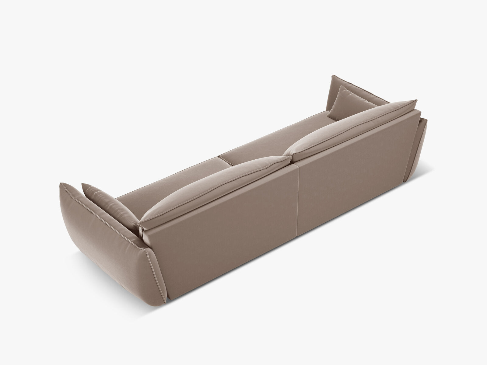 Micadoni 4-Sitzer Sofa Kaelle Samt Cappuccino
