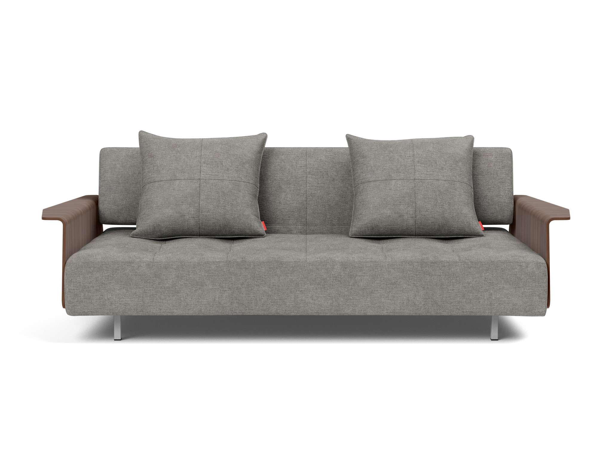 Schlafsofa Long Horn D.E.L. mit Armlehnen Flachgewebe Avella 282-Warm-Grey