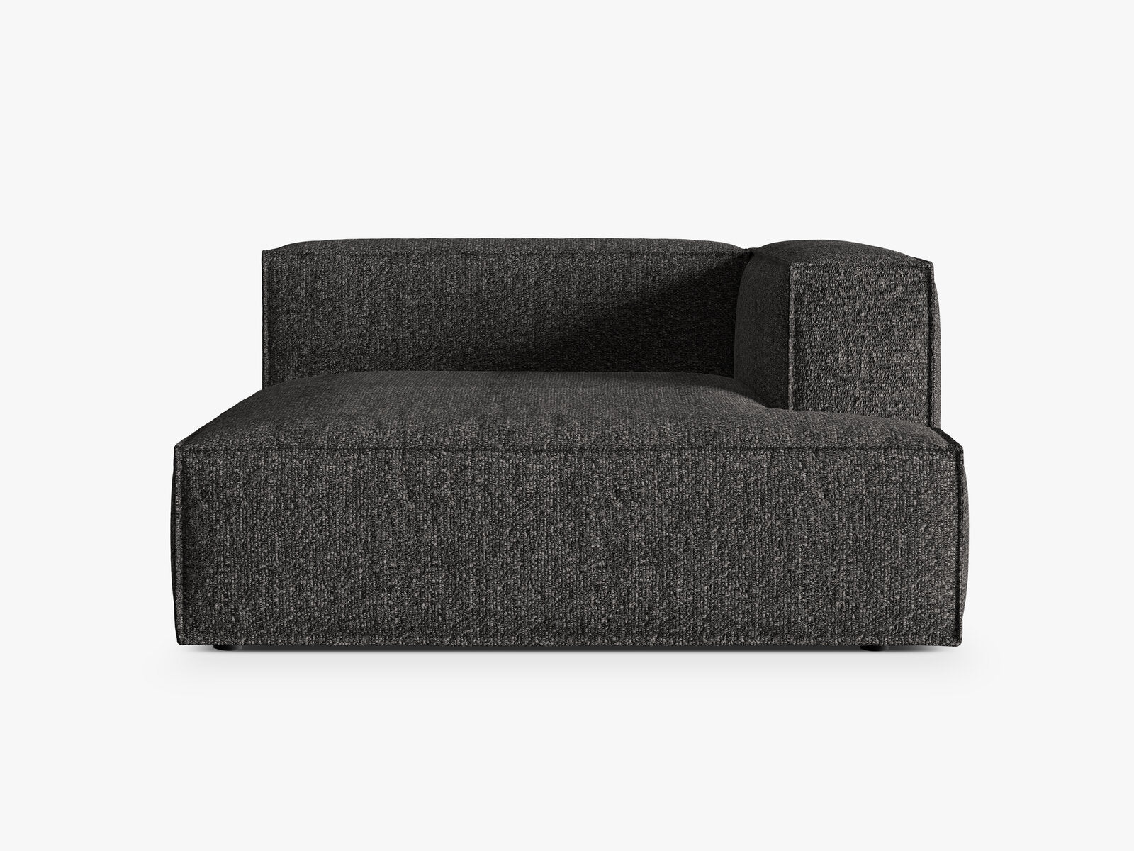 Micadoni Recamiere Nuria Groß 1-Sitzer Rechts Boucle Anthrazit