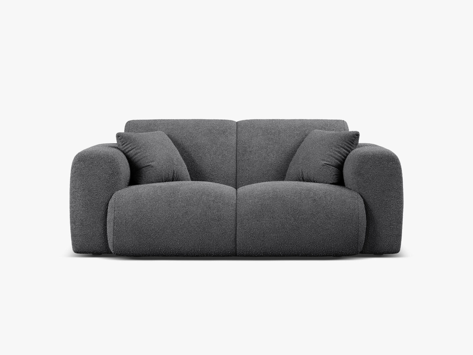 Micadoni Sofa Molino 2-Sitzer Boucle Baloo Dunkelgrau