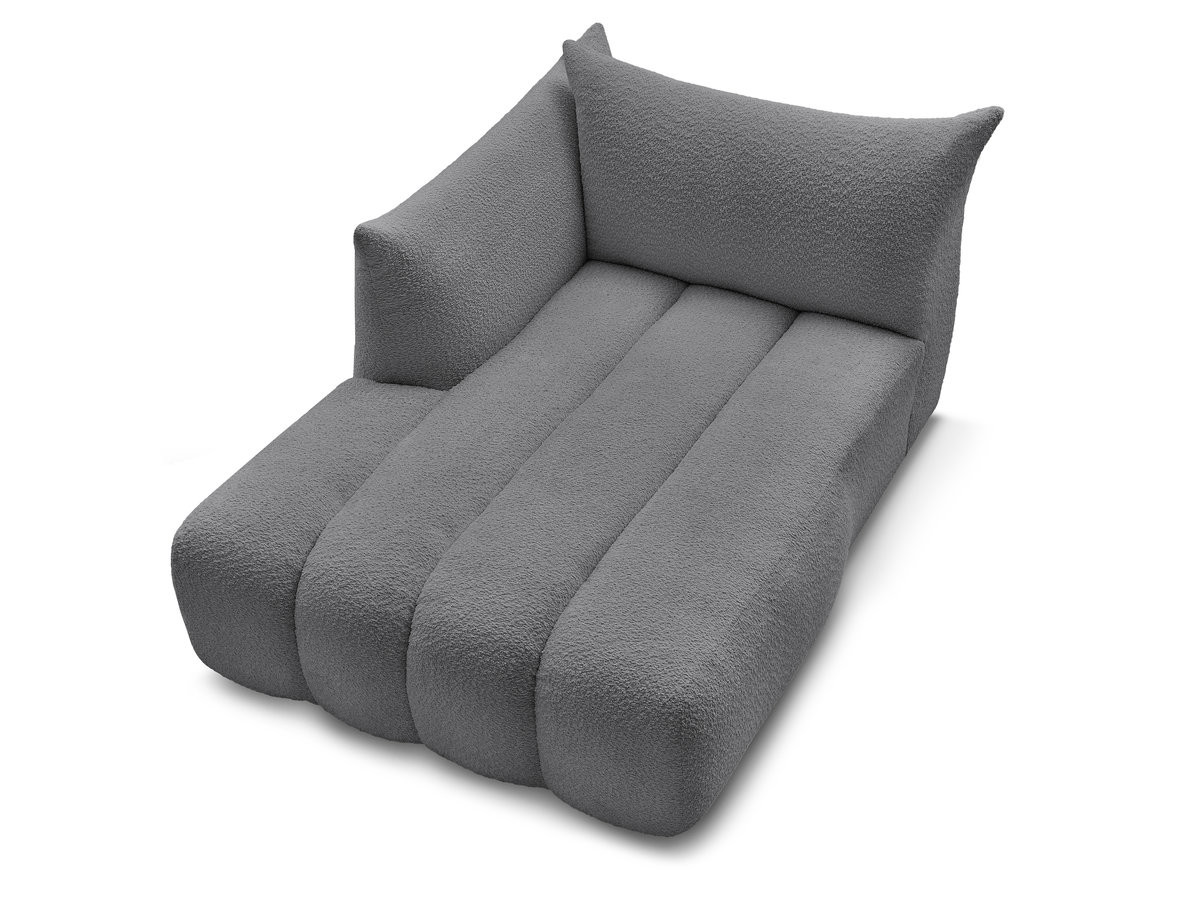 Bobochic Azra Méridienne-Modul Bouclé-Stoff Dunkelgrau Ecke links