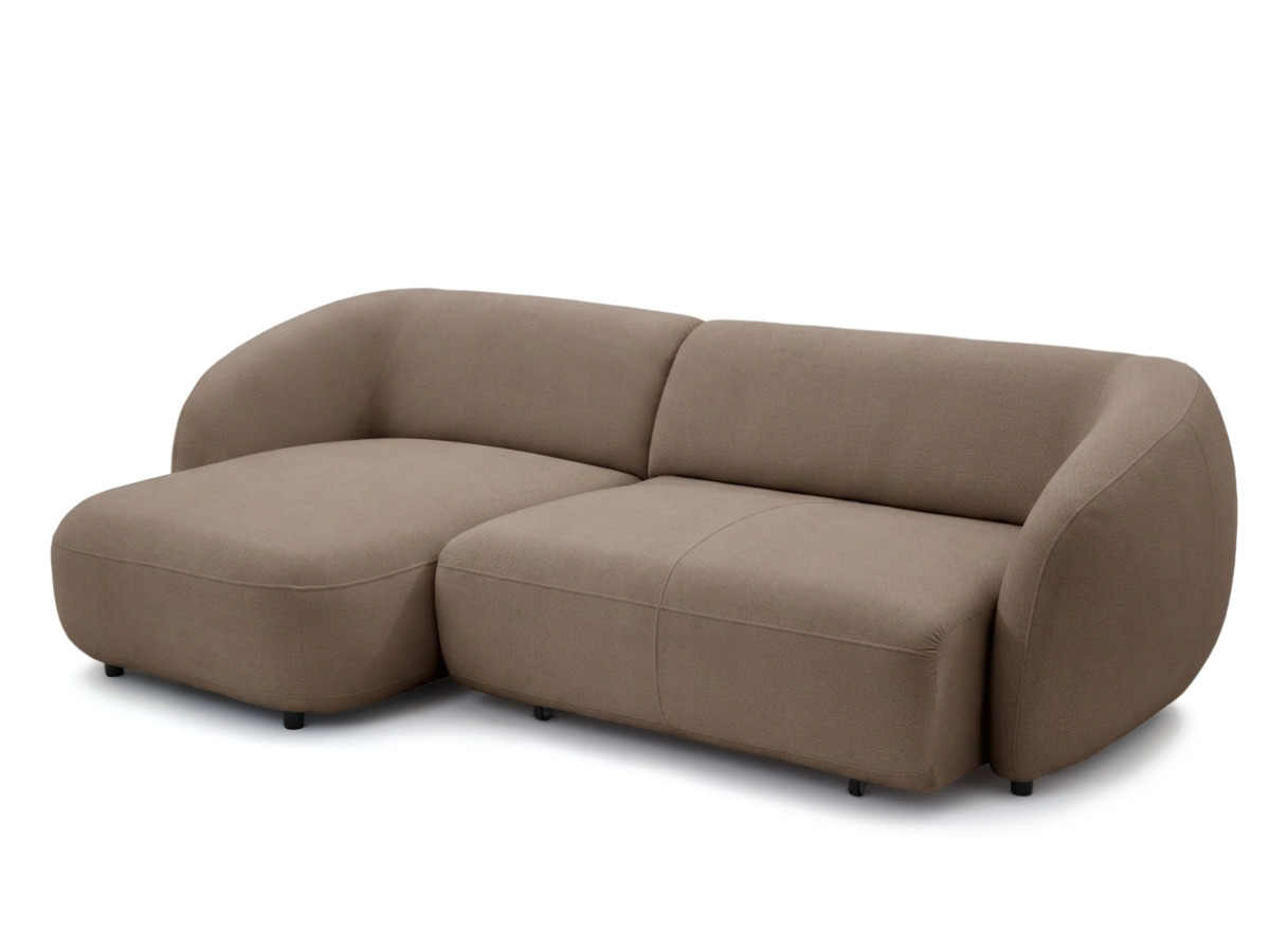 Bobochic Halo Ecksofa mit Schlaffunktion Stoff Taupe Ecke links