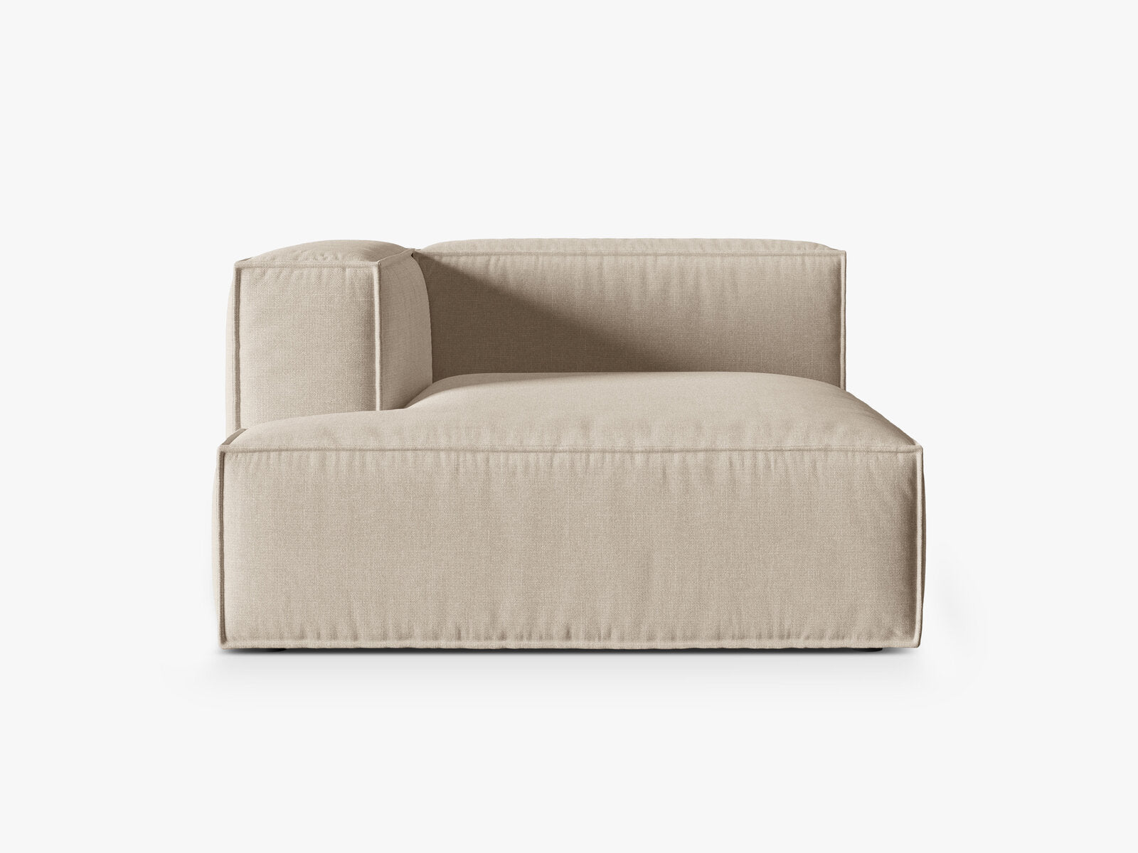 Micadoni Recamiere Nuria 1-Sitzer Links Strukturierter Stoff Beige