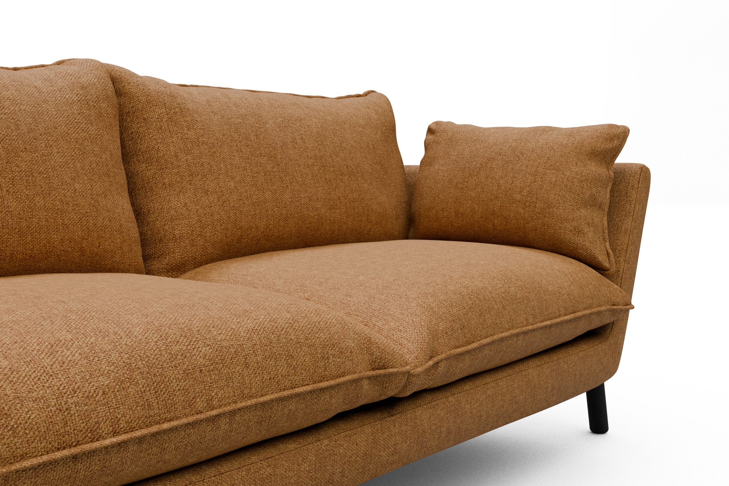 Sofa Emil PREMIUM 3-Sitzer Beinfarbe Eiche Schwarz Sama-Curcama
