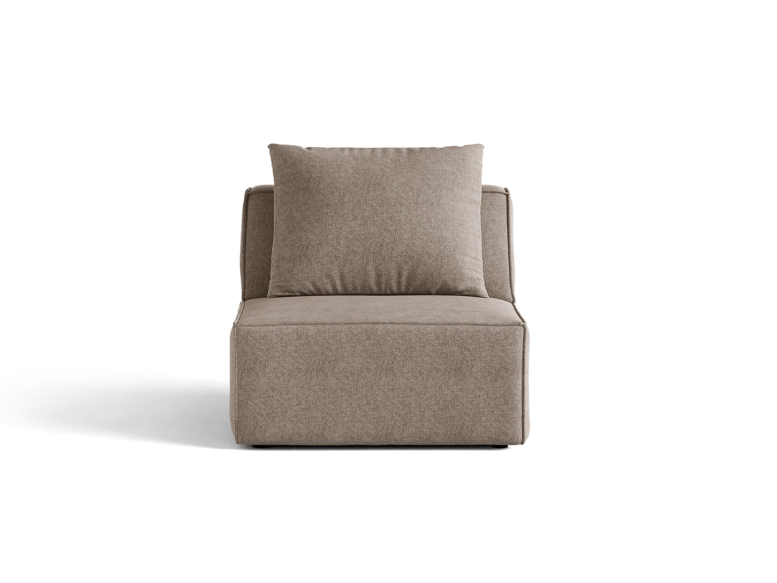 Micadoni Sessel ohne Armlehnen Jodie 1-Sitzer Strukturierter Stoff Liberty Cappuccino
